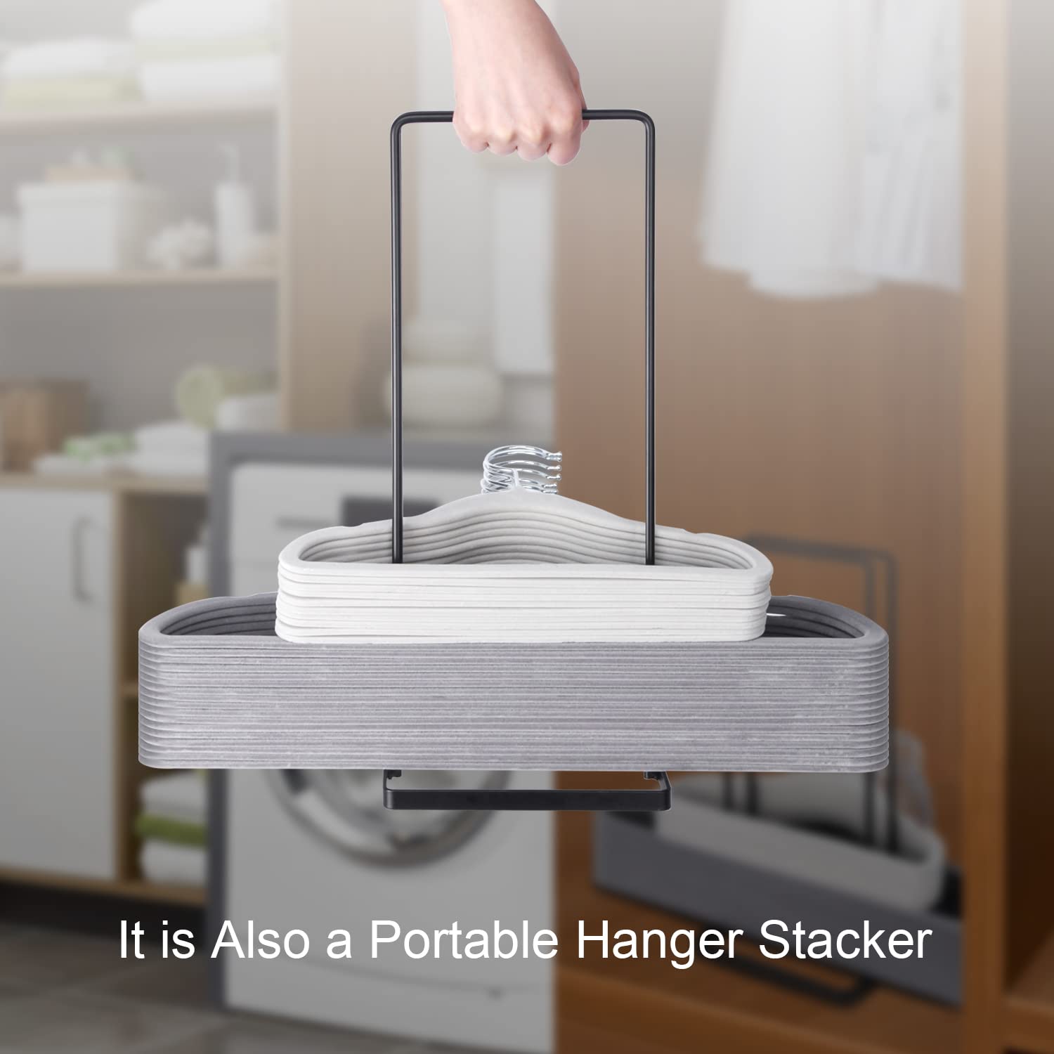 Velvet Hanger Organizer & Storage Rack - Holds 58 Hangers for Closet, Laundry Room & Travel - Space-Saving Hanger Holder for Adults & Kids - Perfect for Home Organization & Small Space Storage