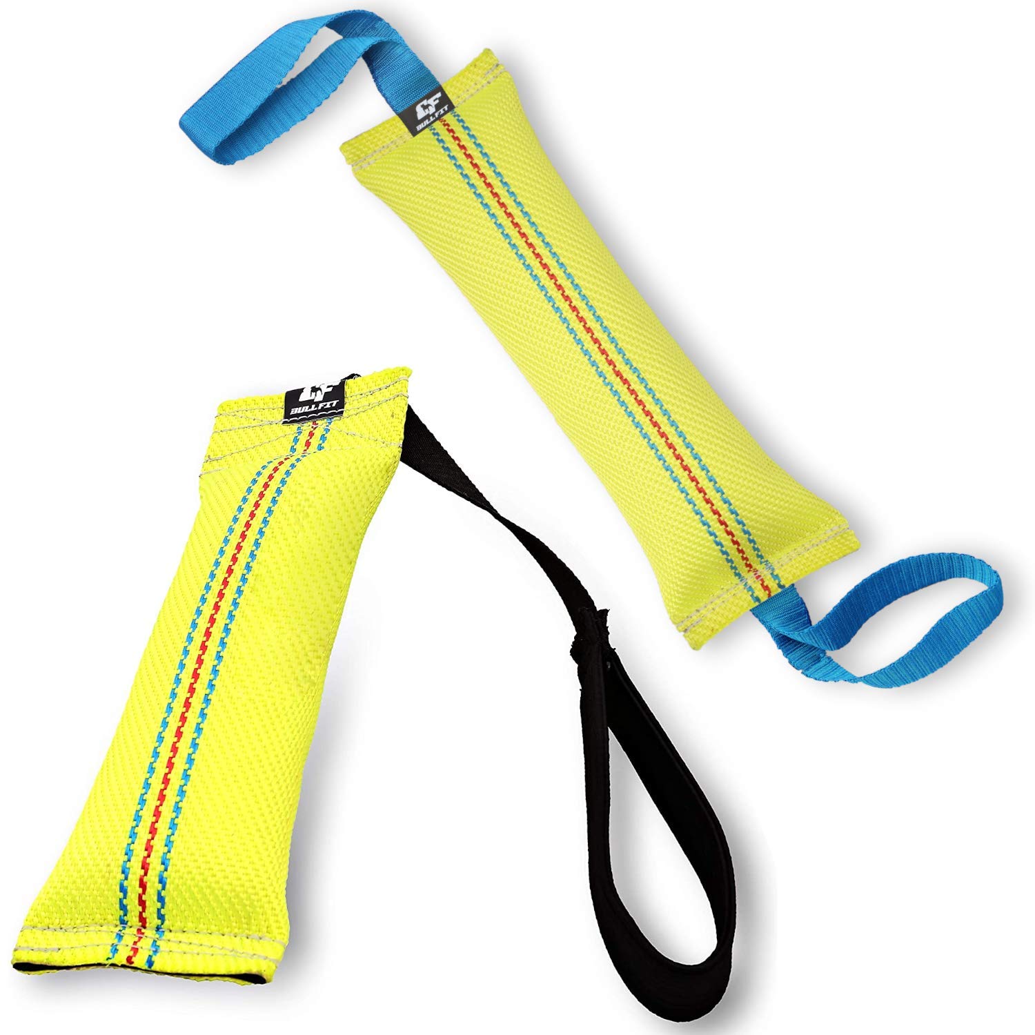 Bull Fit Dog Bite Tug Toy - Durable Chew Toy with 2 Strong Handles & Bungee Cord for Aggressive Chewers - Perfect for Tug-of-War, Training, and Playtime with Large Dogs