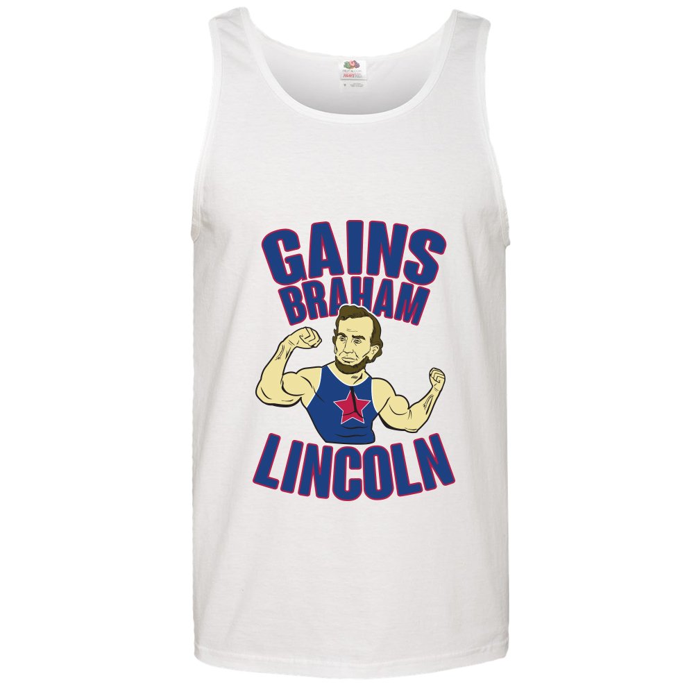 Keepin' It Fresh Gains Abraham Lincoln Workout Tank Top for Men - Gym, Running & Fitness Training
