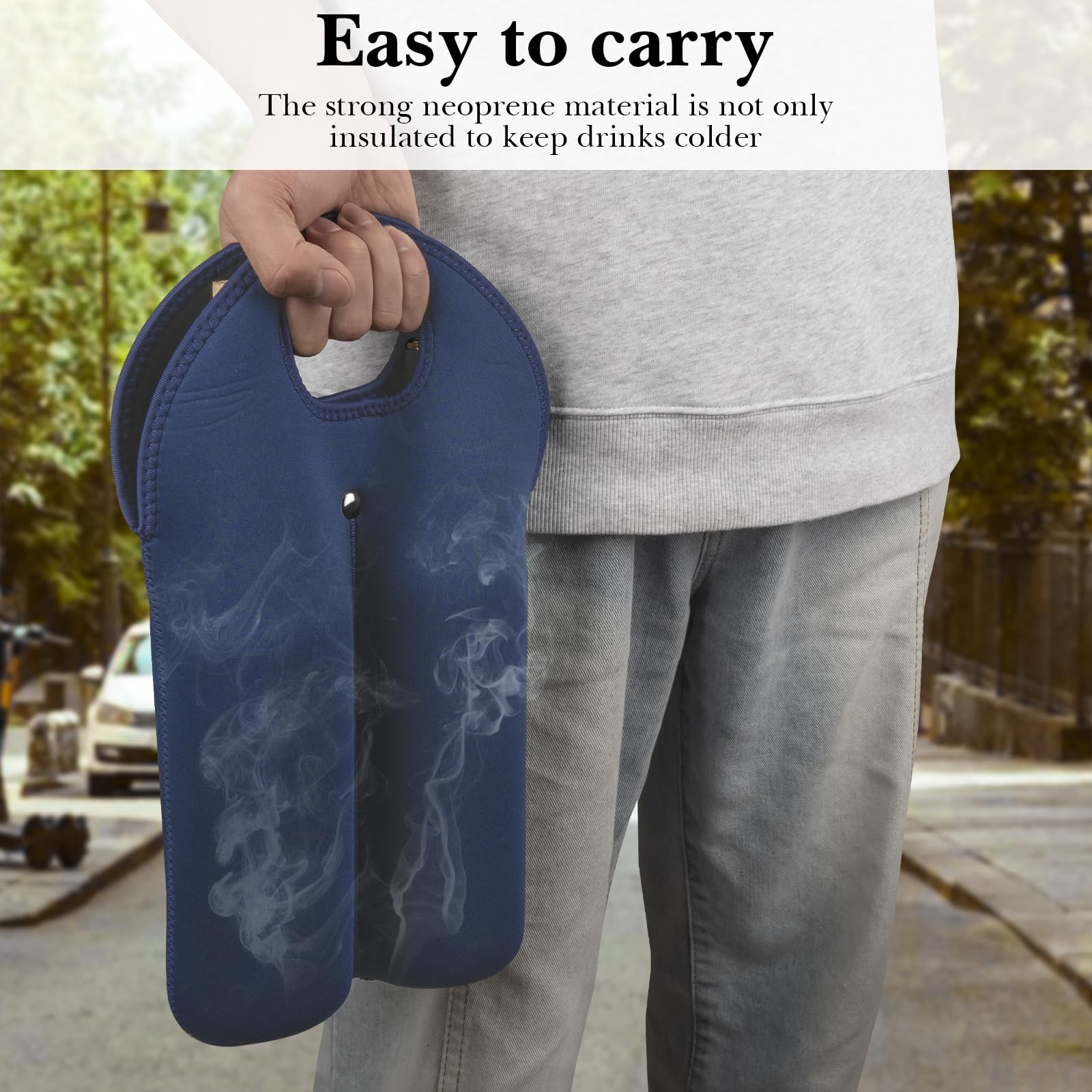 Linkidea Insulated Wine Carrier & Cooler Bag - Leakproof Wine Tote for Picnic, Beach, Camping & Travel - Portable 6 Bottle Wine Cooler with Shoulder Strap