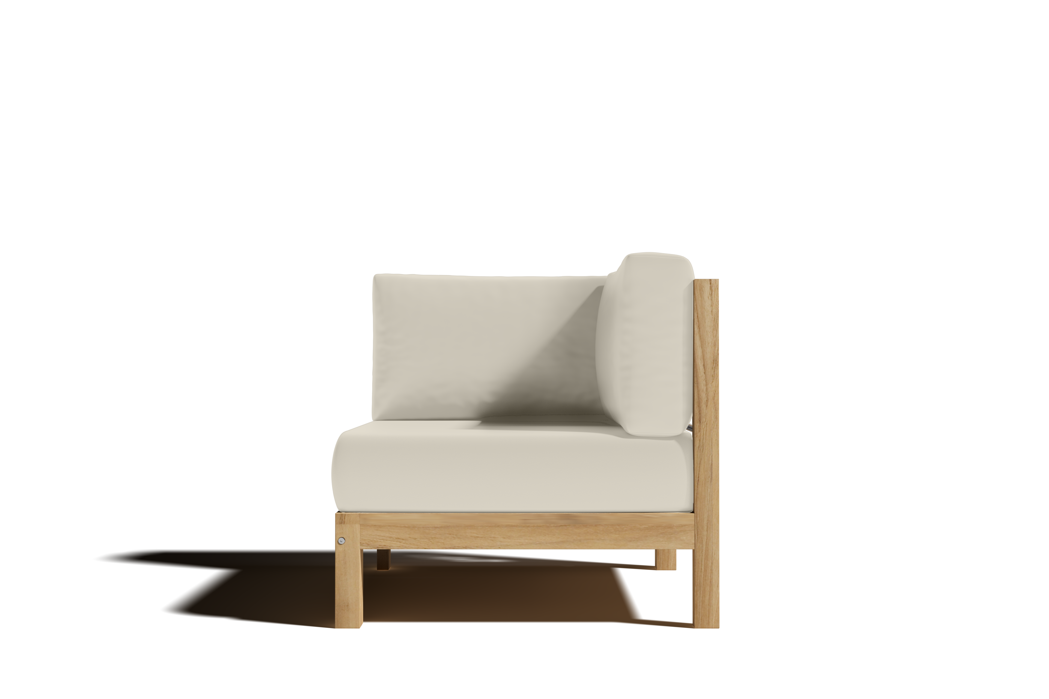 Premium Teak Outdoor Sectional Corner Sofa with Sunbrella Fabric Cushions - Waterproof & UV Resistant Patio Furniture for Backyard, Poolside & Garden Relaxation