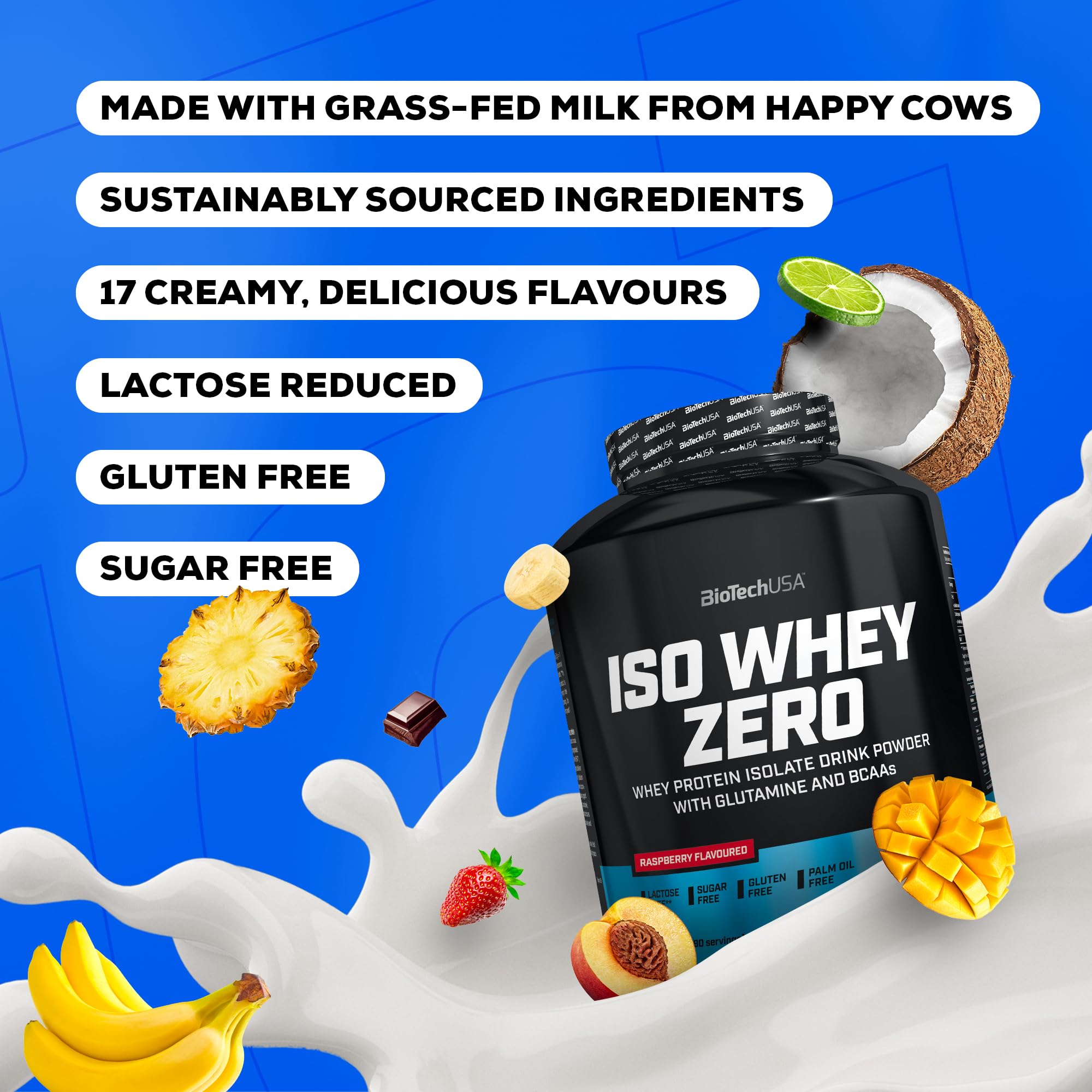 BioTechUSA Iso Whey Zero 2270g - Premium Whey Protein Isolate Powder for Muscle Growth & Recovery - Ideal for Post-Workout, Weight Loss & Fitness Enthusiasts