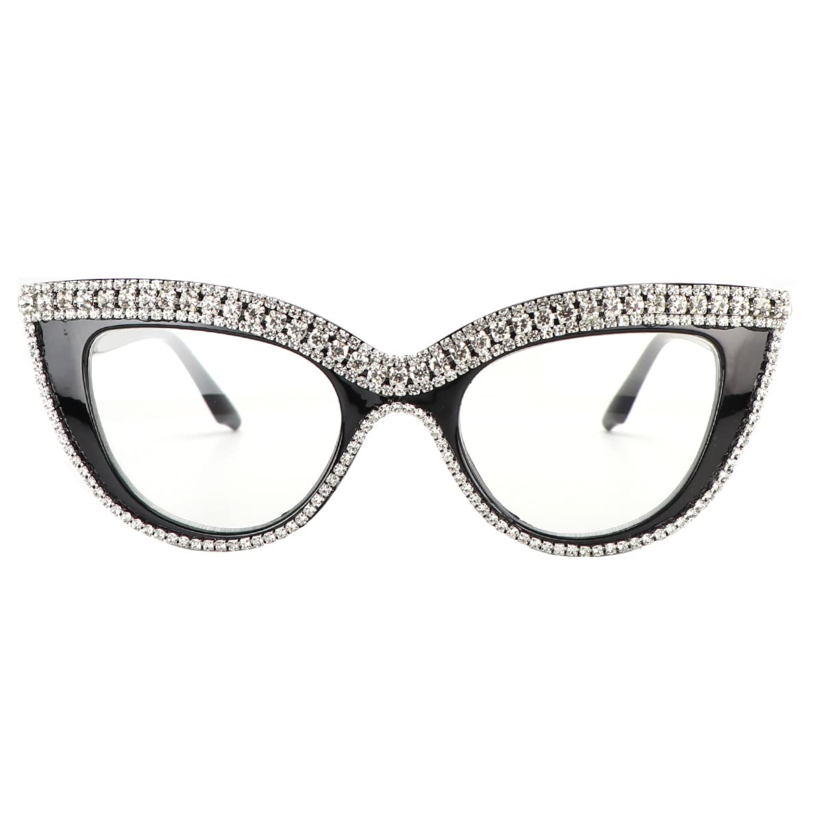 Sparkling Cat Eye Reading Glasses with Rhinestones - Blue Light Blocking Magnifying Readers for Women - Perfect for Reading, Computer Work & Fashion Accessories
