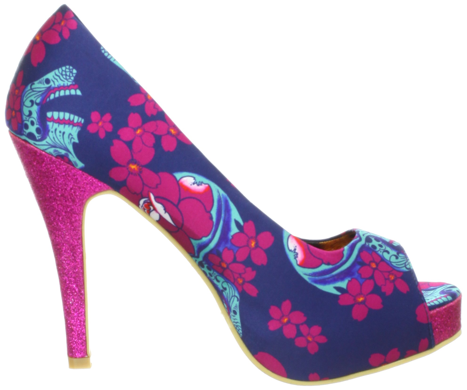 Iron Fist Women's Midnight Blacklight Platform Pump - Gothic Chunky Heel Shoes for Nightclubs, Parties & Halloween Costumes