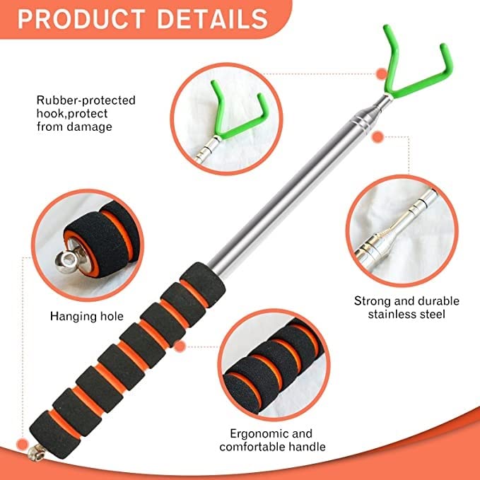 Premium Telescopic Disc Golf Retriever Extends to 10ft - Multifunctional Disc Golf Accessories with Carry Bag - Perfect Starter Kit for Disc Golf Enthusiasts - Ideal for Park Play, Course Retrieval & Outdoor Sports