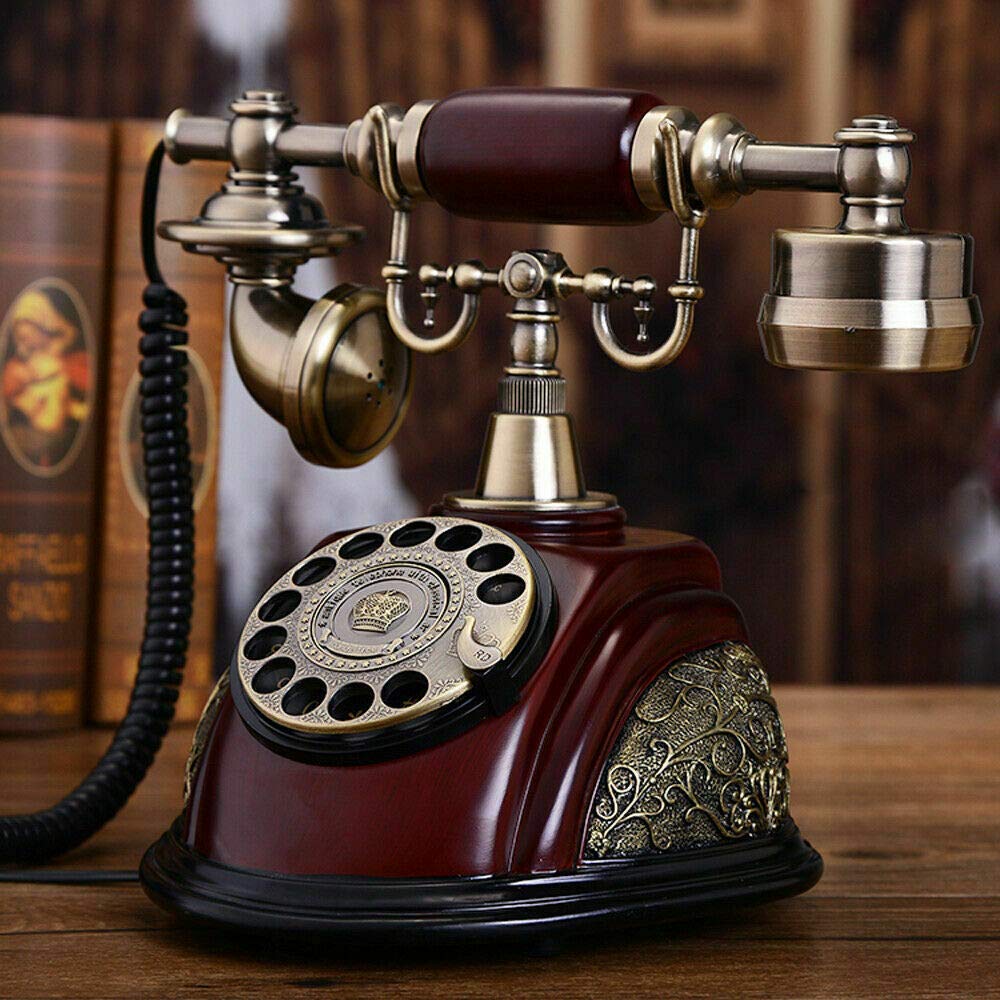 Vintage Retro Rotary Dial Phone - Classic Landline Desk Telephone for Home, Office & Decor - Perfect for Vintage Themed Rooms, Film Props & Gift Ideas