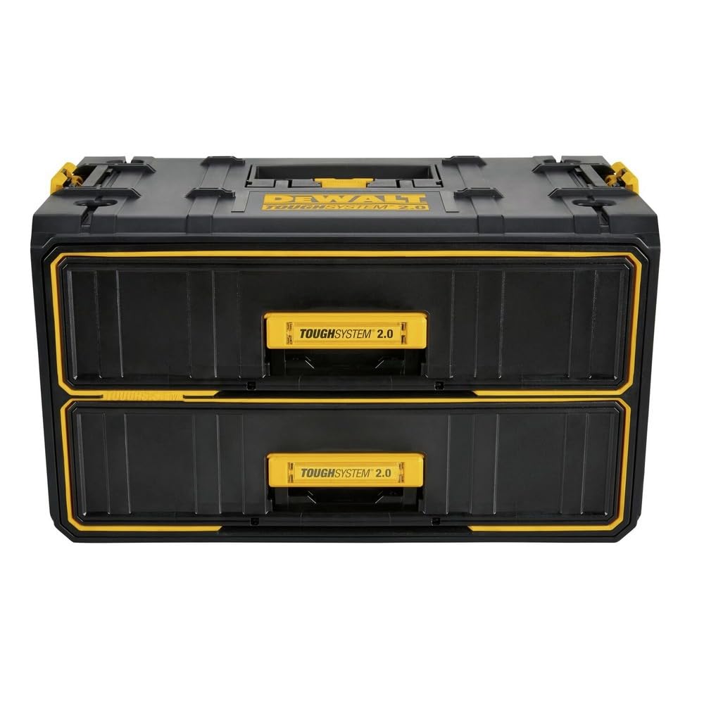 DEWALT Tough System 2.0 2-Drawer Tool Storage Unit - Heavy Duty Tool Box Organizer for Construction, Workshop & Job Site Use