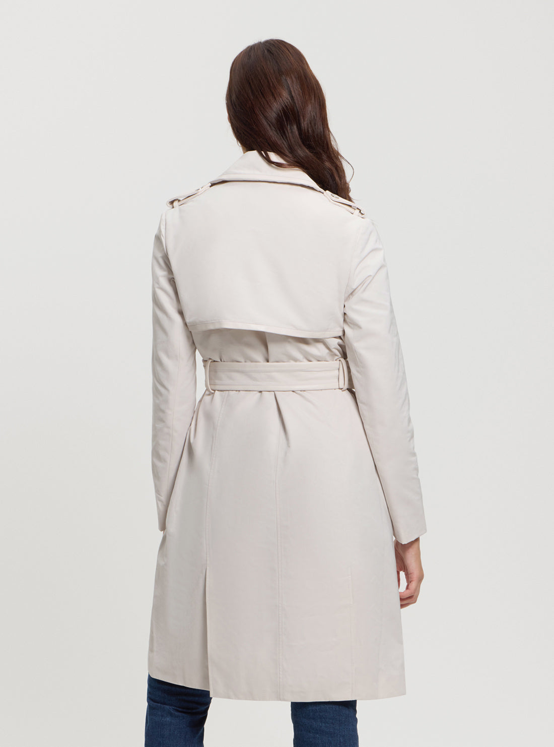 Beige Jenny Trench Coat for Women - Classic Long Waterproof Raincoat with Belt | Perfect for Office, Travel & Fall Fashion