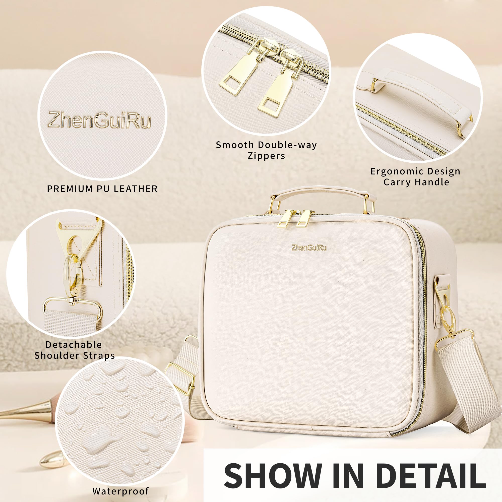 LED Makeup Bag with Lighted Mirror - Portable Travel Cosmetic Organizer Case for Brushes & Makeup Storage - Perfect Gift for Women - Ideal for Travel, Home & Professional Use