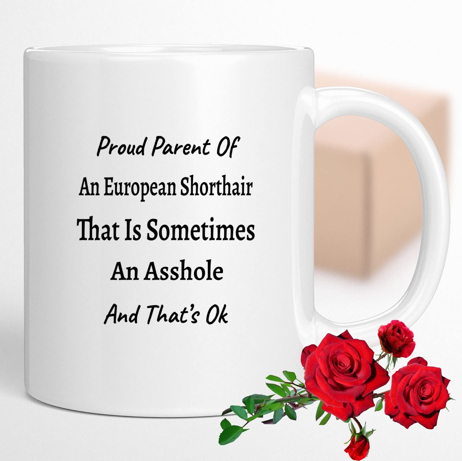 European Shorthair Cat Coffee Mug - Perfect Gift for Cat Lovers & Women - Cute Ceramic Tea Cup for Cat Moms - Ideal for Home, Office & Gifts (Design #872072)