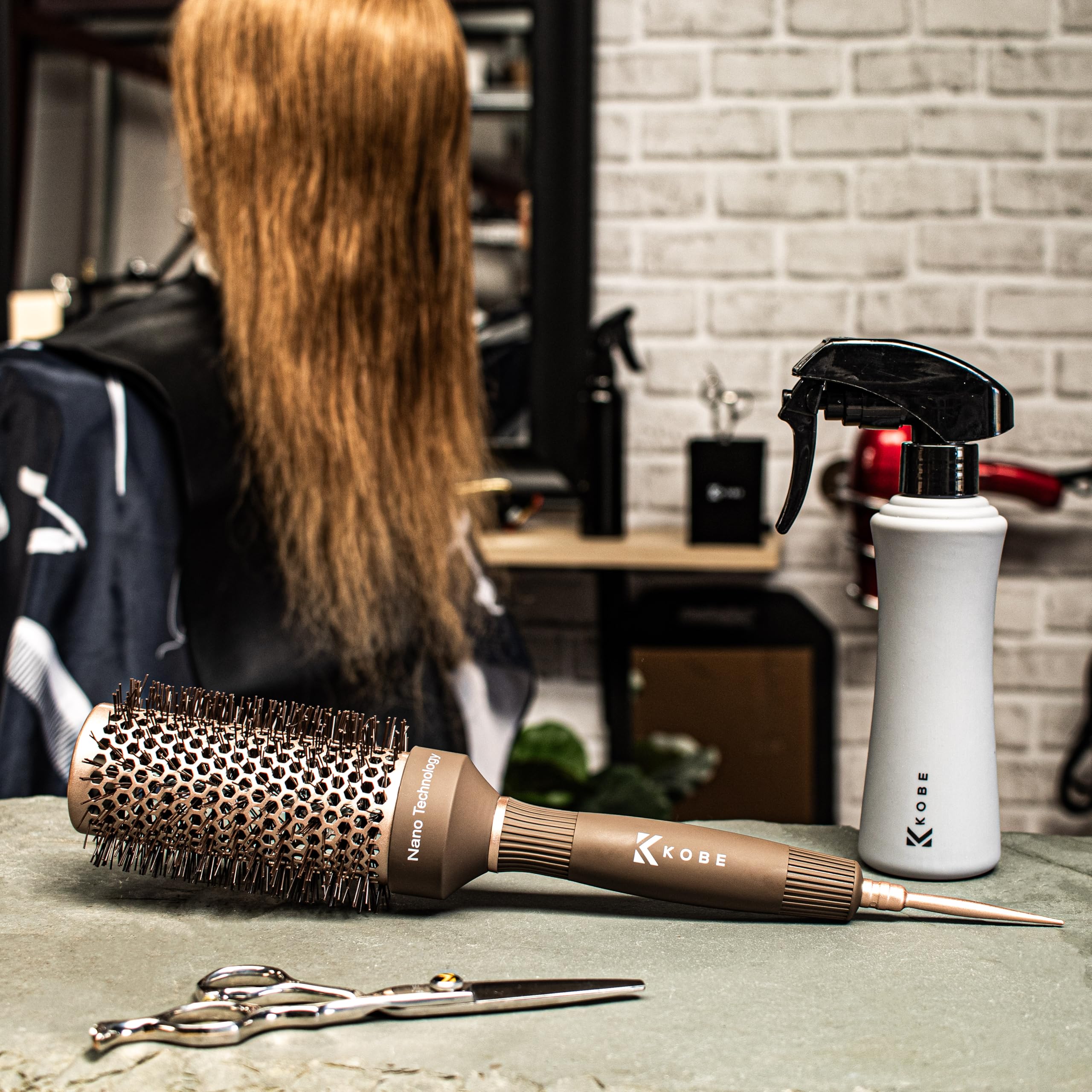 Kobe Ionic Hair Brush for Blow Drying - 32mm Ceramic Round Brush for Salon & Home Use