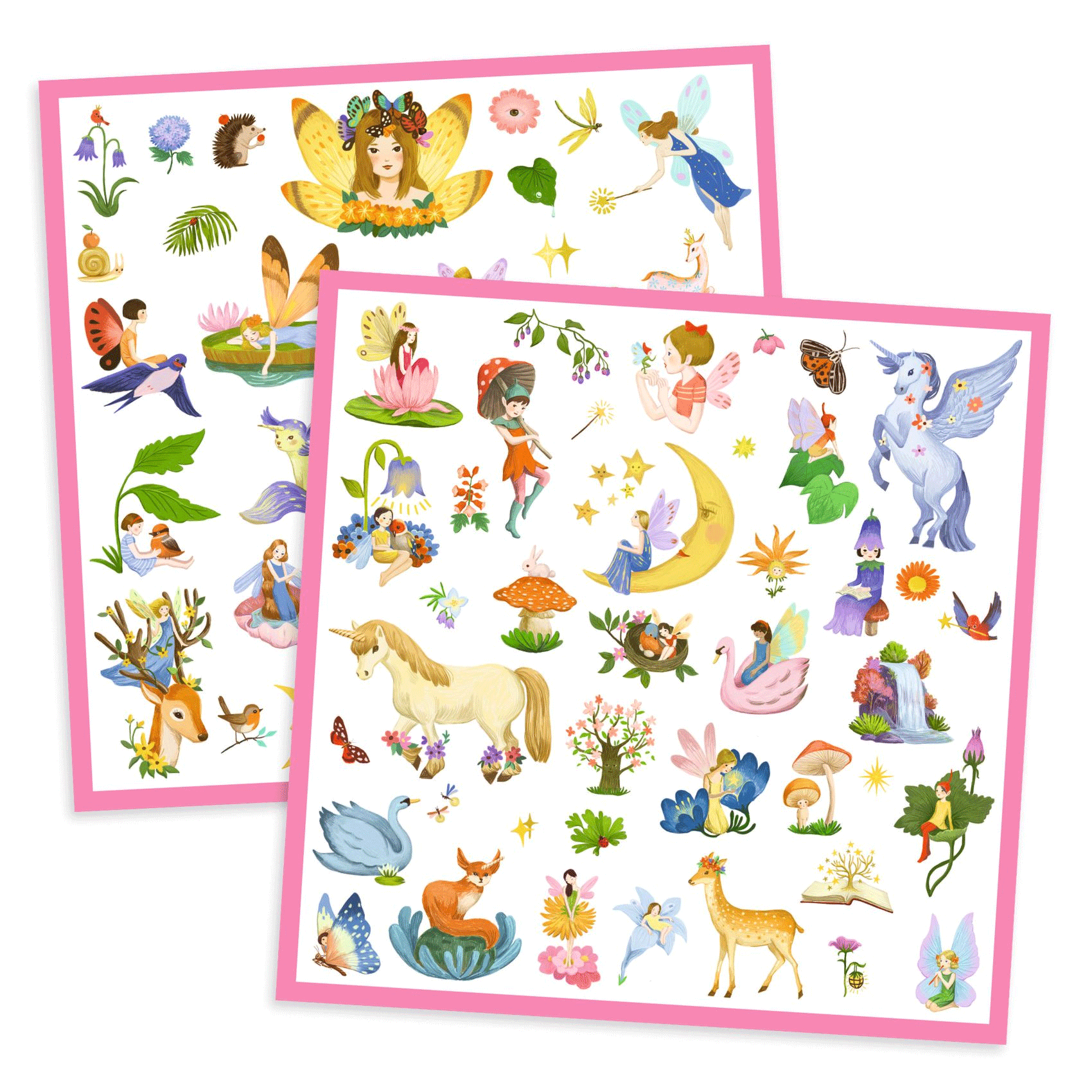 Djeco Fantasy Metallic Stickers - Premium Shiny Decorative Stickers for Scrapbooking, Journals, DIY Crafts & Gift Wrapping