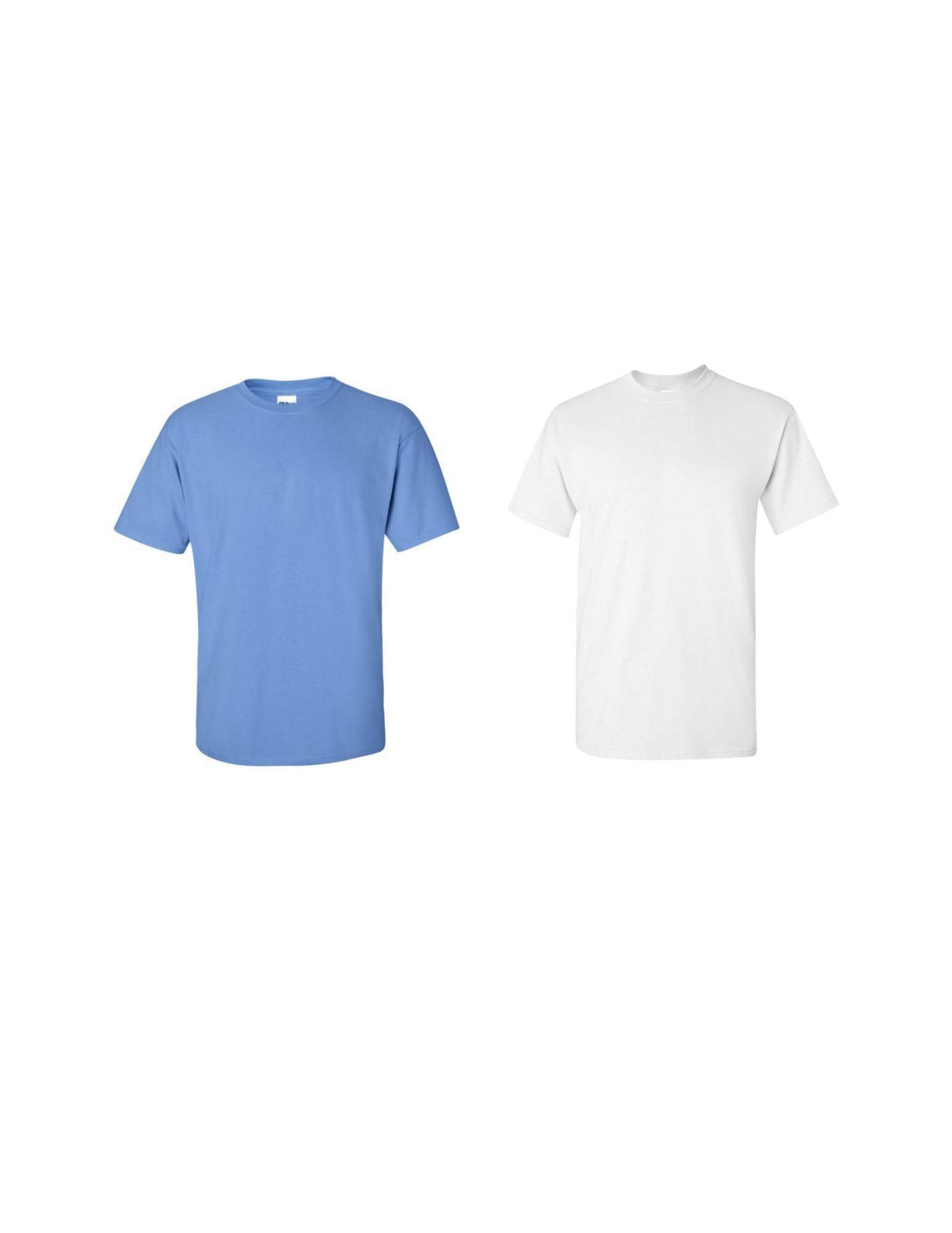 Gildan Men's Ultra Cotton Adult T-Shirt Pack - Soft Comfortable Crewneck Tees, Carolina Blue & White, Medium US - Perfect for Casual Wear, Workout & Everyday Outfits