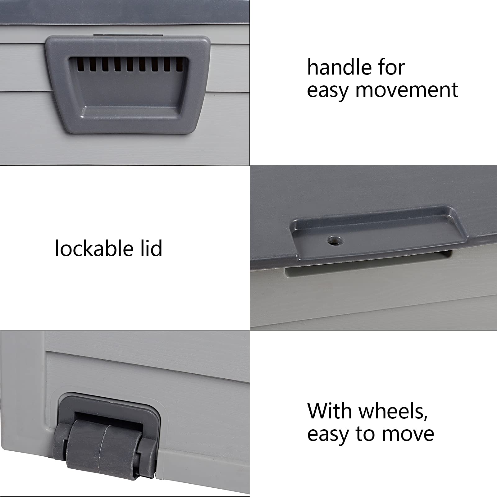 75 Gallon Waterproof Outdoor Storage Box - Deck Box for Patio Cushions, Furniture, Garden Tools & Pool Toys | Durable Gray Storage Container for Backyard, Poolside & Garden Organization
