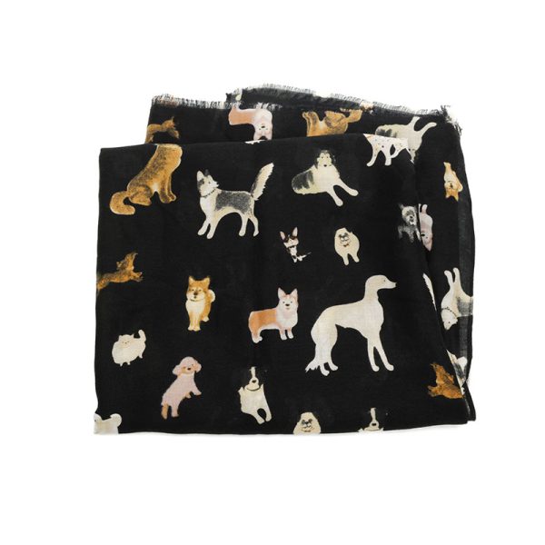 Stylish Black Scarf for Mixed Breed Dogs - Perfect for Outdoor Walks and Winter Fashion