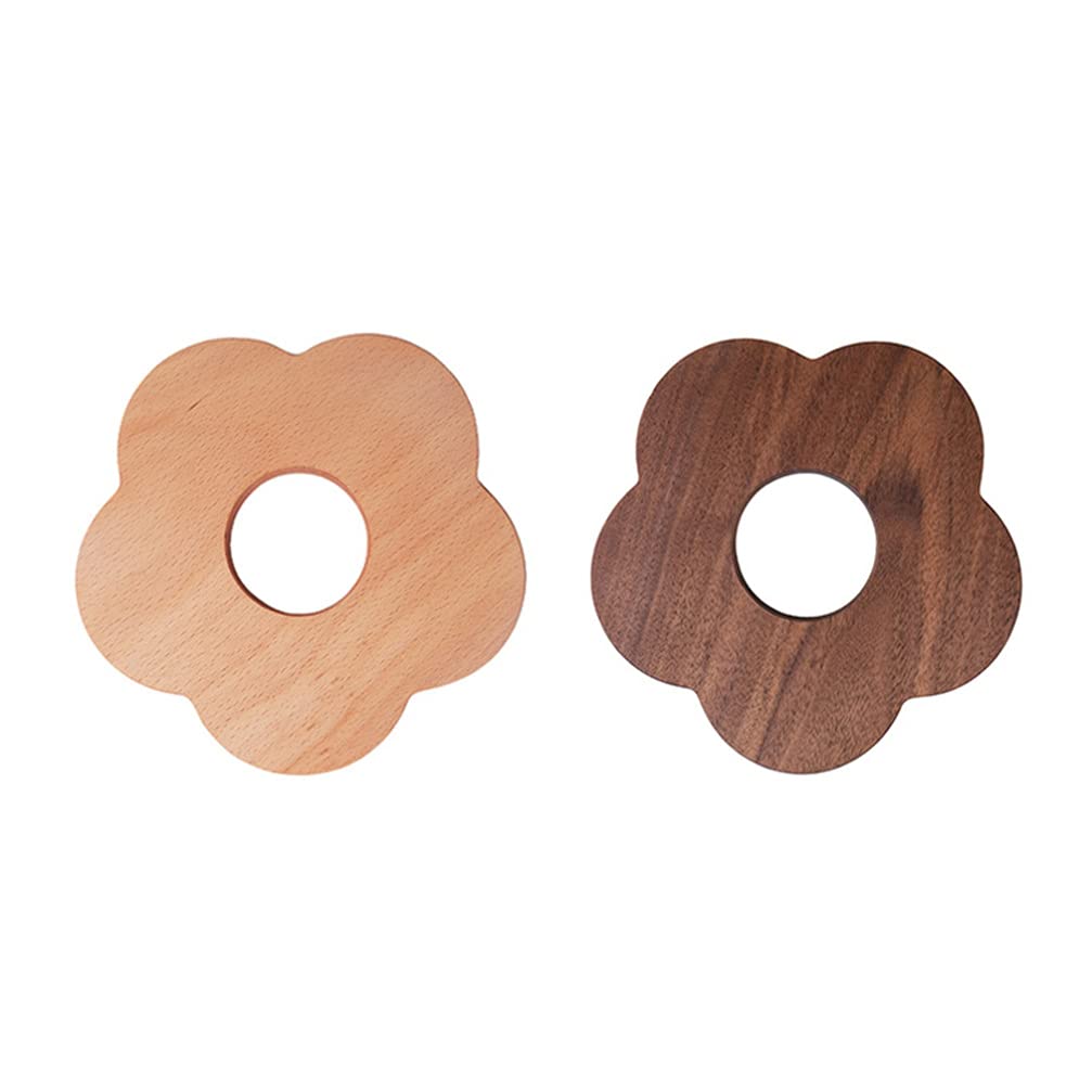 Premium 2-Pack Solid Wood Heat Insulation Coasters - Non-Slip Round Cork Trivets for Hot Pots, Mugs & Plates | Decorative Kitchen Hot Pads, Cup Coasters & Place Mats | Perfect for Coffee Tables, Dining Sets & Home Decor