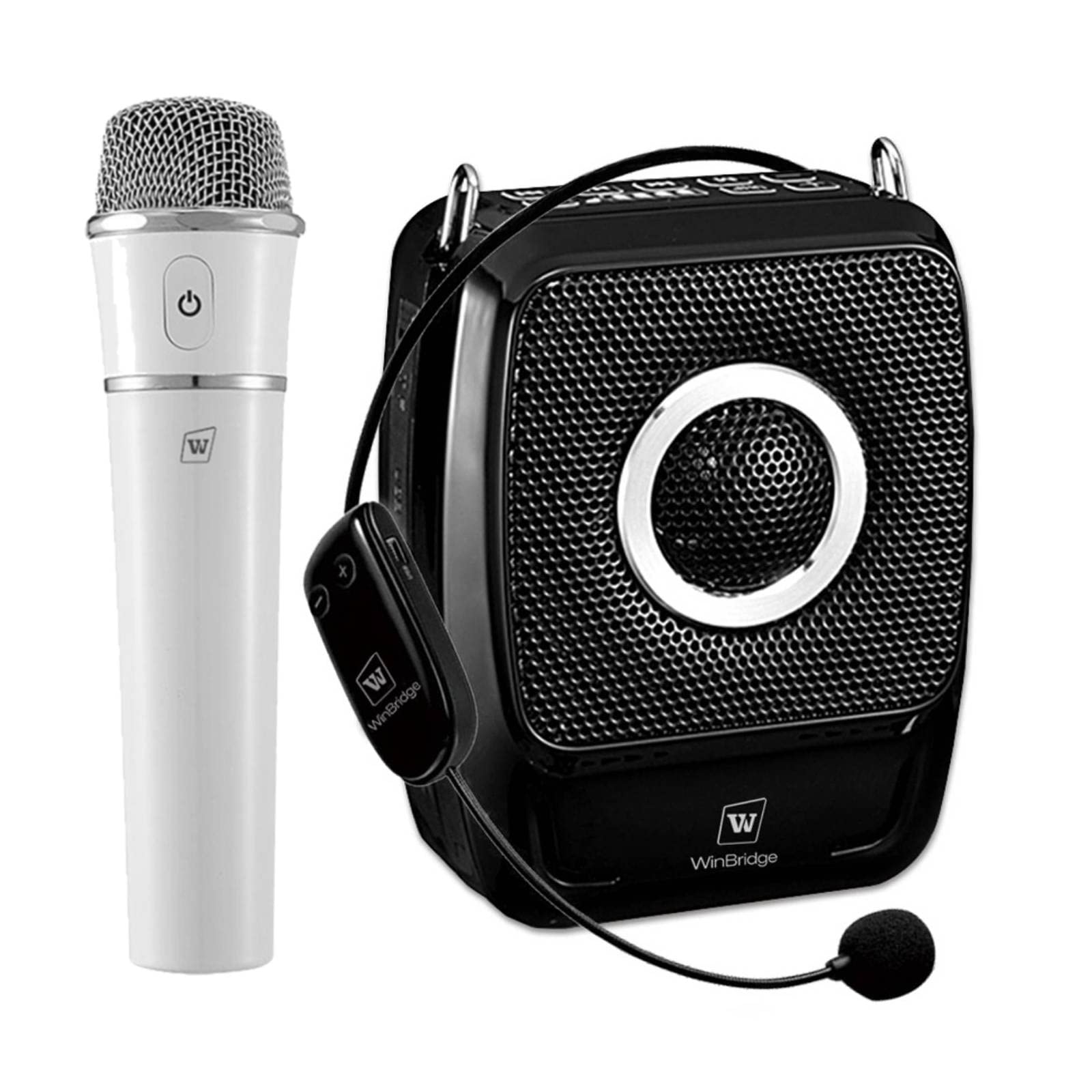 25W Portable Wireless Voice Amplifier with Dual Professional Microphones - Bluetooth Speaker & Megaphone PA System for Teachers, Presenters, Outdoor Events, Indoor Classes and Public Speaking