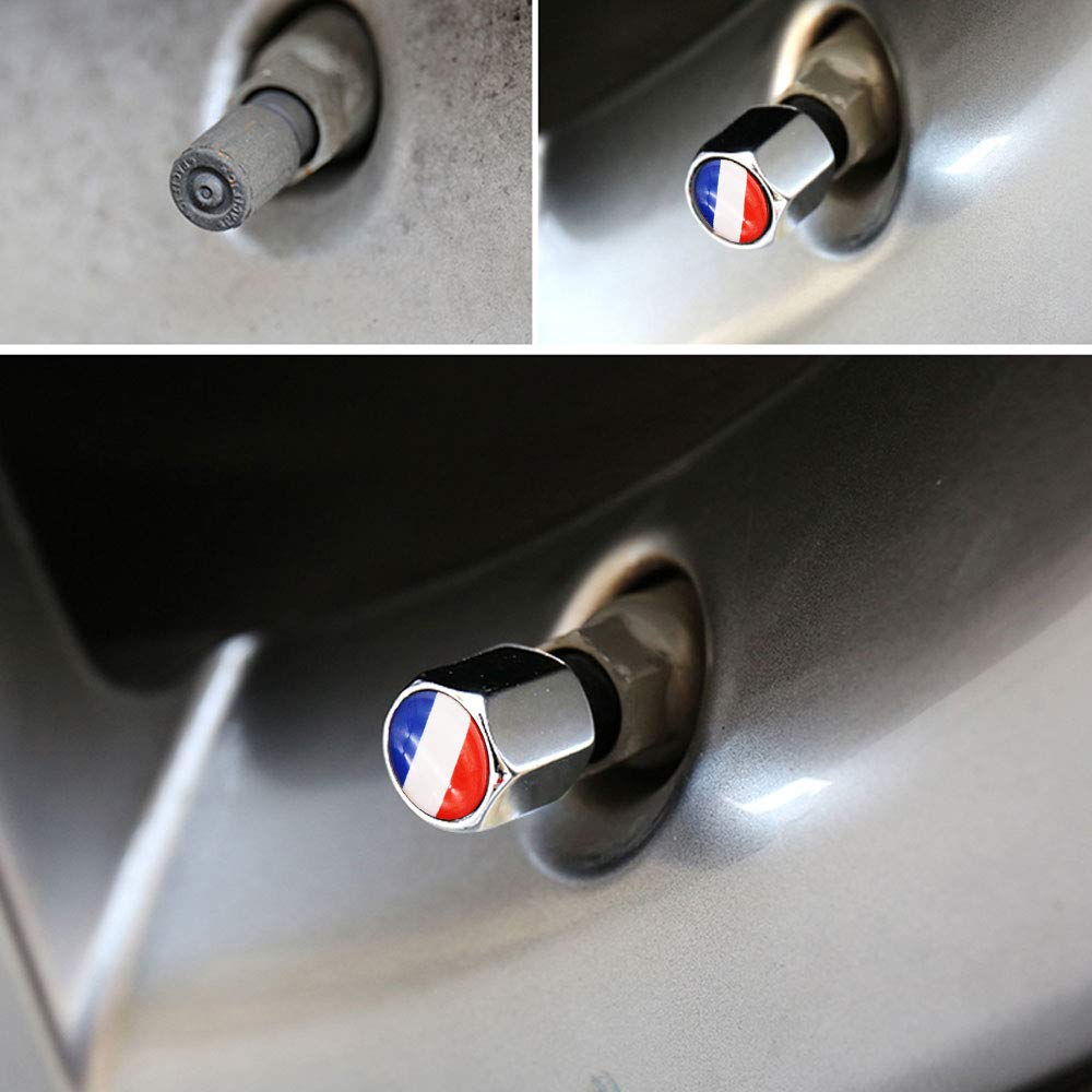 5Pcs/Set Anti-Theft Car Wheel Tire Air Valve Caps with Wrench Keychain - Zinc Alloy Stem Dust Covers for Auto Accessories & Decoration - Perfect for Car Enthusiasts, Birthday Gifts & Vehicle Protection