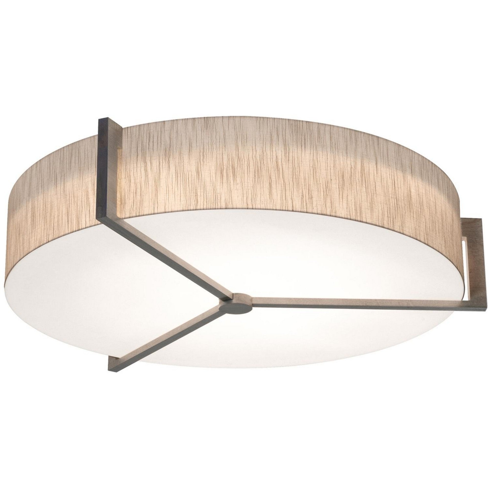 Apex 33 LED Flush Mount Ceiling Light - Modern Jute/Grey Finish - Energy Efficient Lighting for Bedroom, Kitchen & Hallway