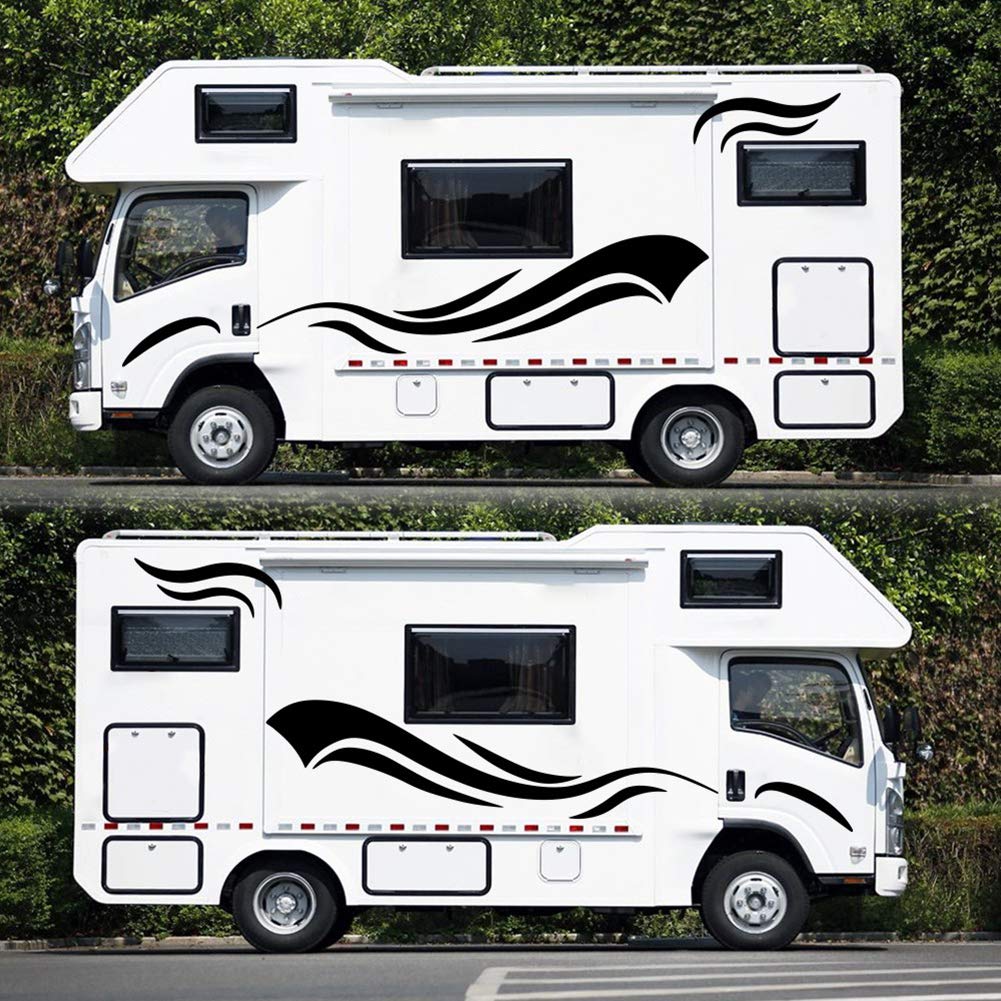 3Pcs RV Decals - Waterproof Vinyl Car Stripes & DIY Body Stickers for Camper, Trailer, RV Door Panel - Scratch Resistant Decoration - Perfect for Outdoor Adventures & Road Trips