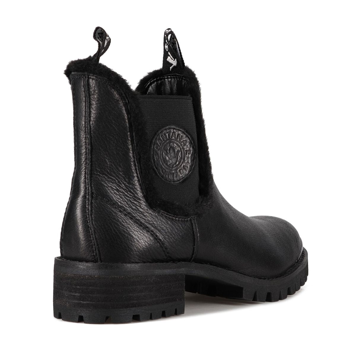 Andrea Conti Women's Nina Black Leather Ankle Boots - Stylish & Comfortable for Work, Date Night & Fall Fashion