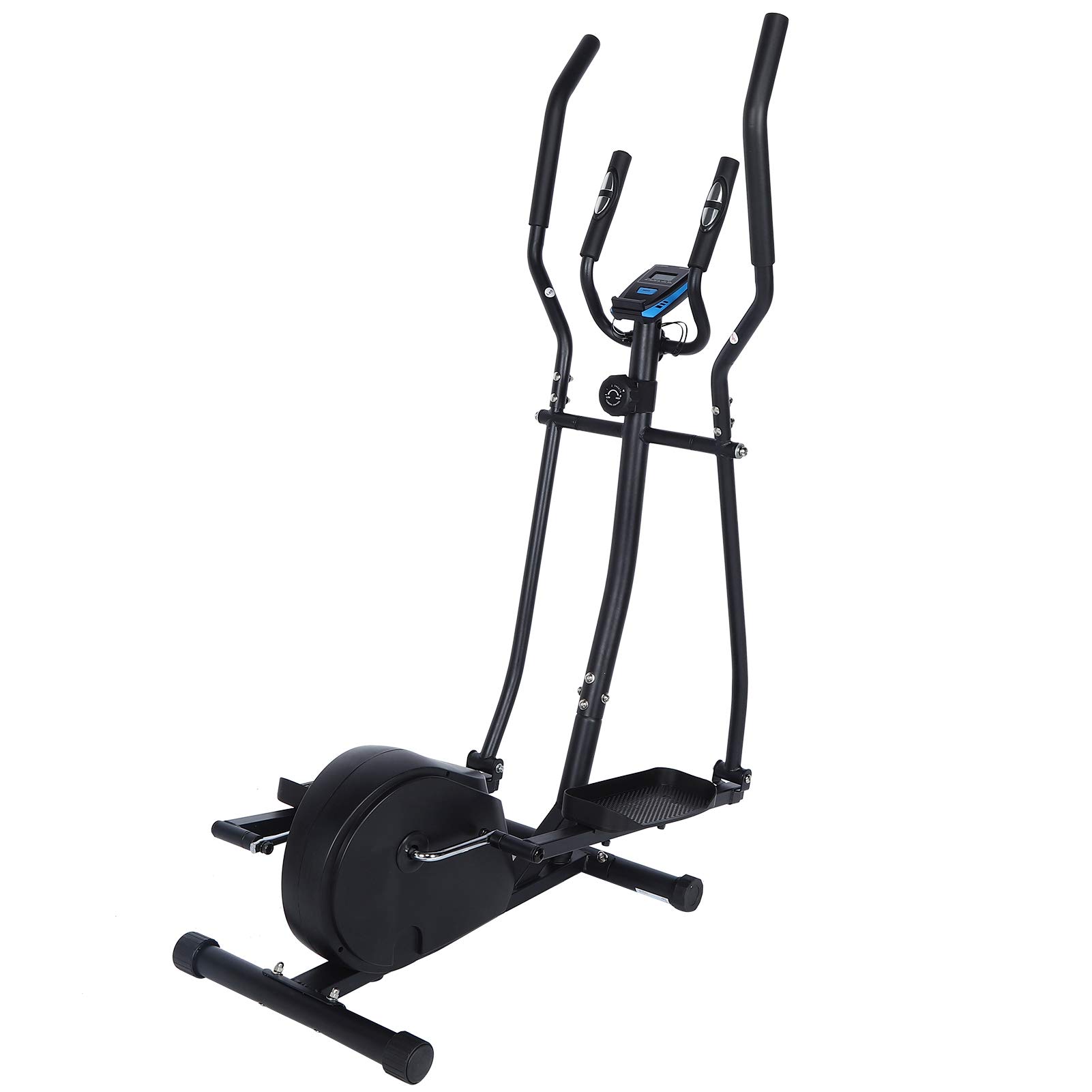 Magnetic Elliptical Machine - Adjustable Indoor Cardio Trainer with LCD Monitor - Home Gym Fitness Equipment for Weight Loss & Full-Body Workout