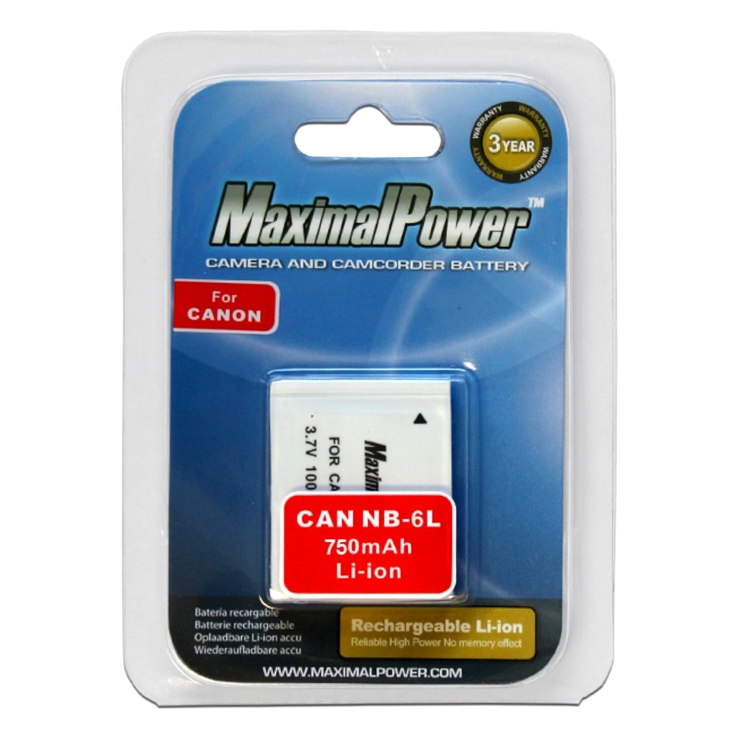 MaximalPower Replacement NB-6LH / NB-6L Battery for Canon Powershot S120, SX510 HS, SX280 HS, SX500 IS, SX700, D20, S90, D30, ELPH 500, SX270, SX240, SX520 Digital Cameras - Perfect for Travel, Vlogging & Outdoor Photography
