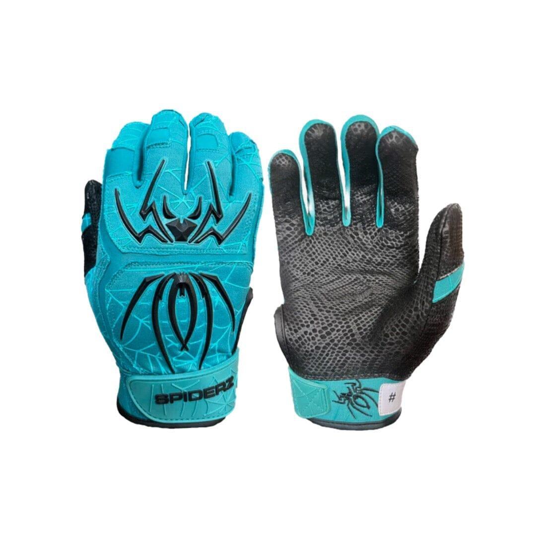 2024 Spiderz ENDITE Batting Gloves - Teal & Black Baseball Gloves for Men & Women - Lightweight & Breathable for Baseball, Softball, Training & Practice