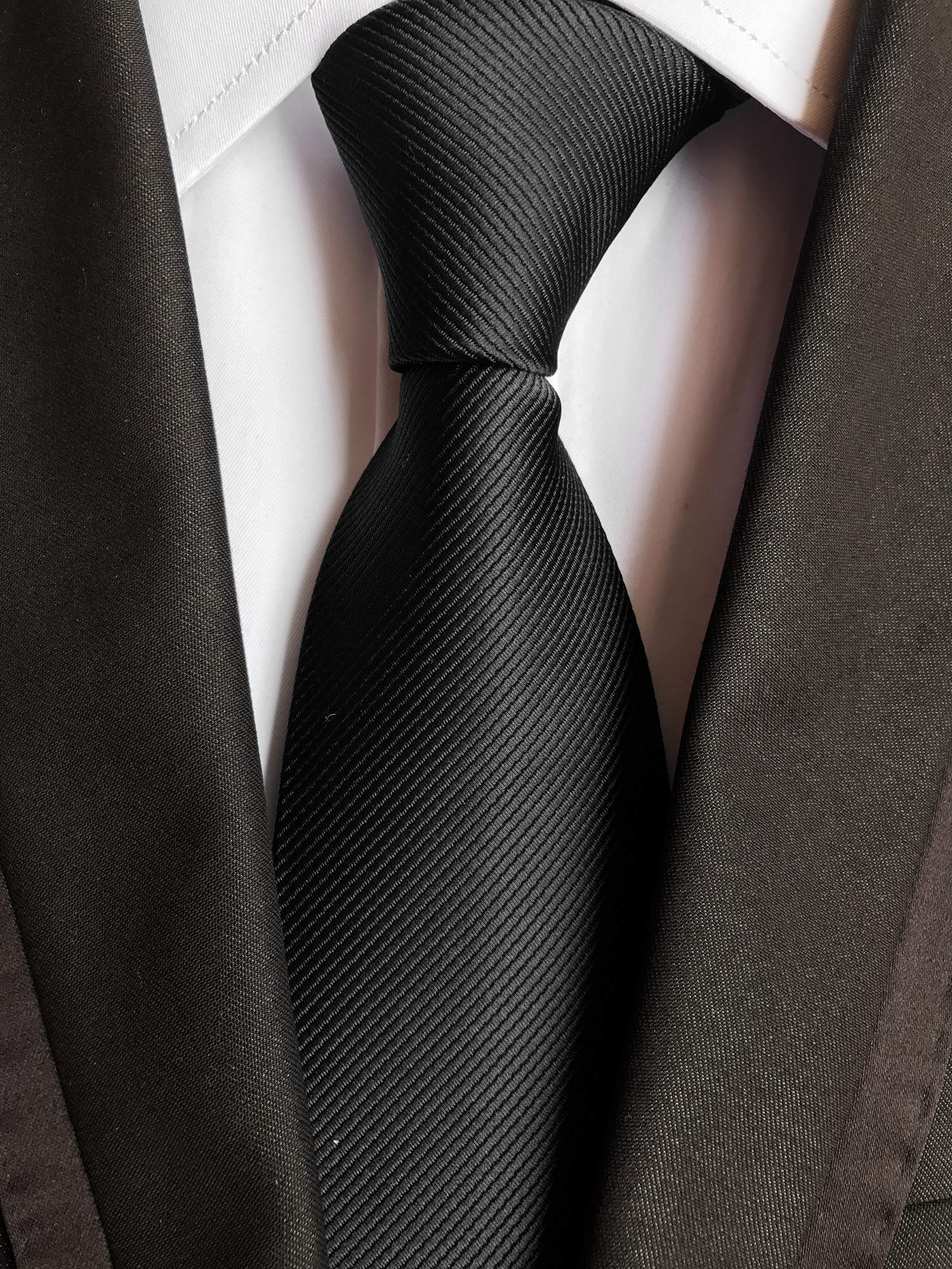 Premium Men's Silk Necktie - Classic Repp Stripe & Solid Color Formal Tie for Wedding, Prom & Business Occasions | Elegant Office & Evening Wear Accessory