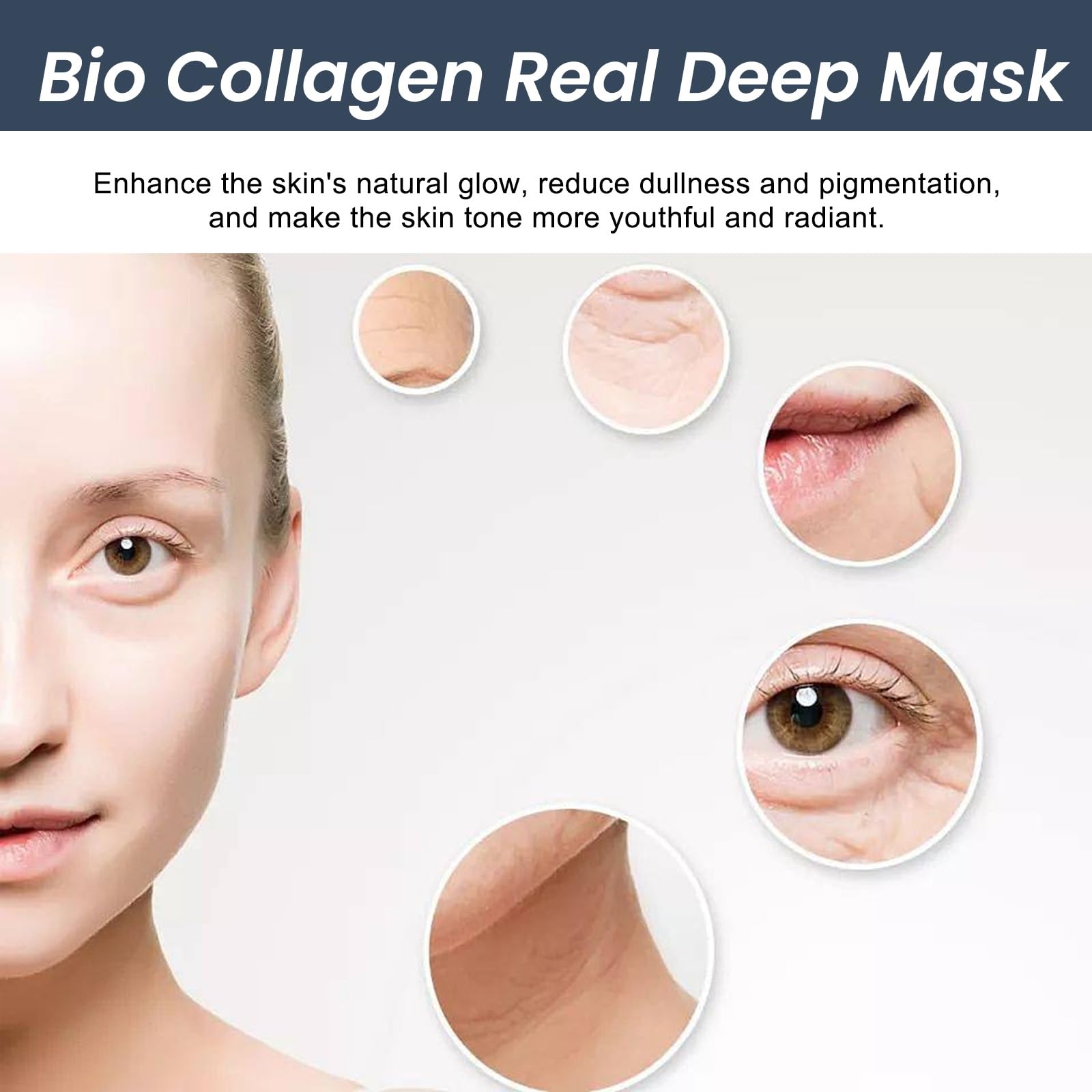 Bio-Collagen Face Mask for Women - Natural Deep Hydration Overnight, Pore Minimizing & Skin Rejuvenation (3Pcs) | Perfect for Nighttime Skincare Routine & Spa Days