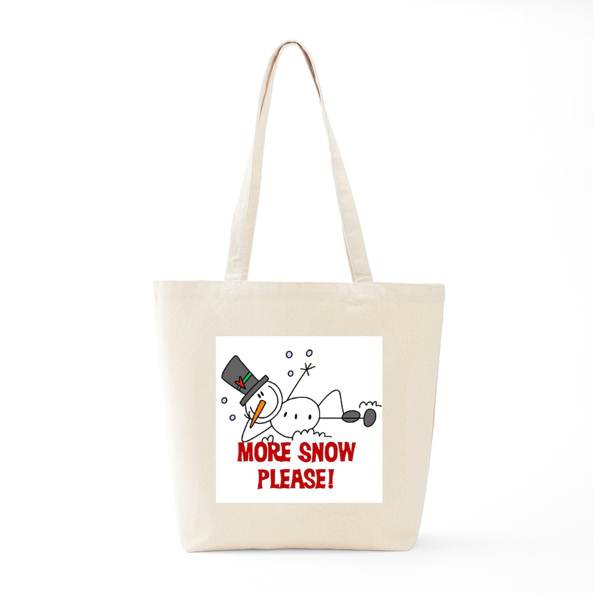 More Snow Snowman Tote Bag - Natural Canvas Reusable Shopping Bag for Groceries, Beach & Holiday Gifts | Eco-Friendly & Durable