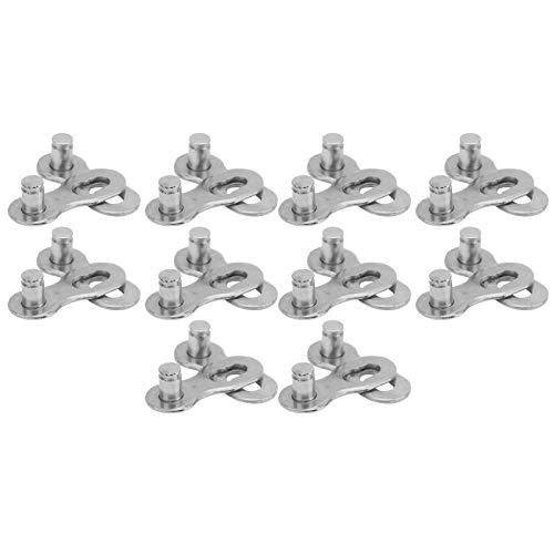 10 Pairs Steel Bike Chain Link Buckle for 10 Speed Bicycle Repair - Mountain & Road Bike Accessories (Silver) | Perfect for Cycling Maintenance & Emergency Fixes