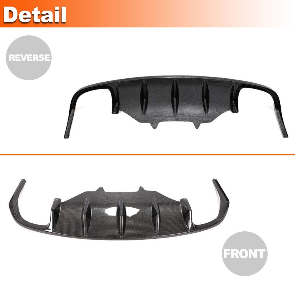 Carbon Fiber Rear Bumper Diffuser for Porsche Macan 2014-2020 | Lower Lip Spoiler Body Kit | Enhances Aerodynamics & Sporty Look | Perfect for Street Racing & Car Shows