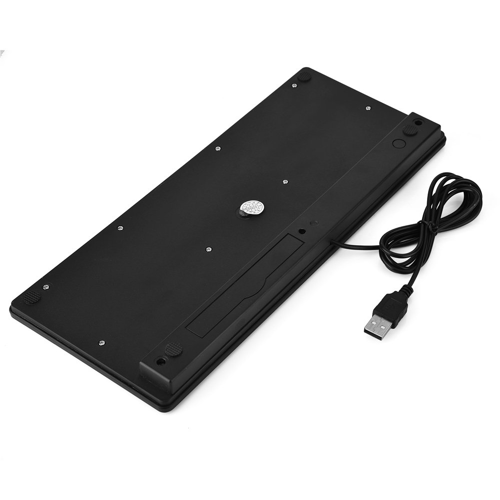78-Key Ultra Thin Mini USB Wired Keyboard for PC, Laptop, Desktop - Compact Design for Office, Gaming & Home Use (Black)