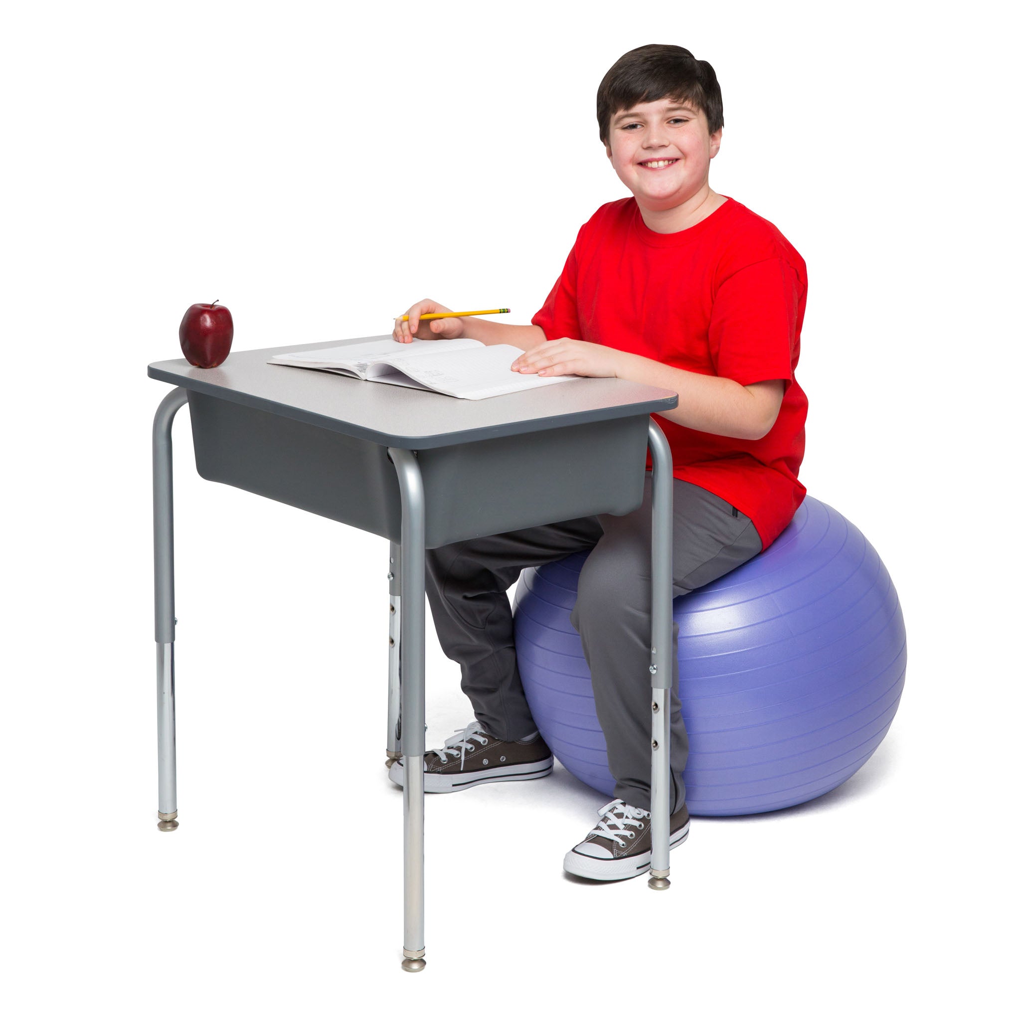 Bouncyband® 55cm Purple Balance Ball - Improve Focus & Fitness for Kids & Adults - Perfect for Home, Office & Classroom Use