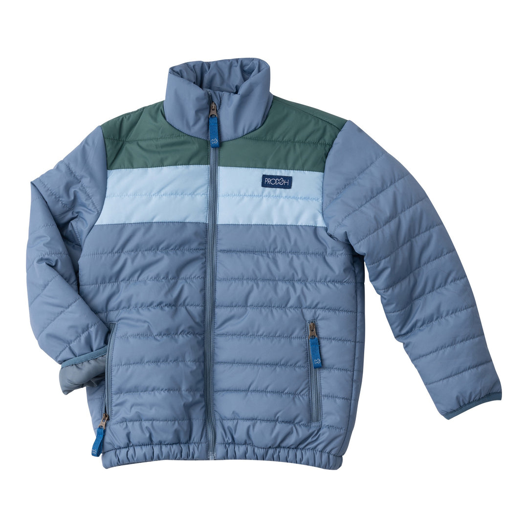 Bluefin Blue Colorblock Puffer Jacket for Women & Men - Lightweight Warm Winter Coat for Outdoor Activities, Hiking & Travel