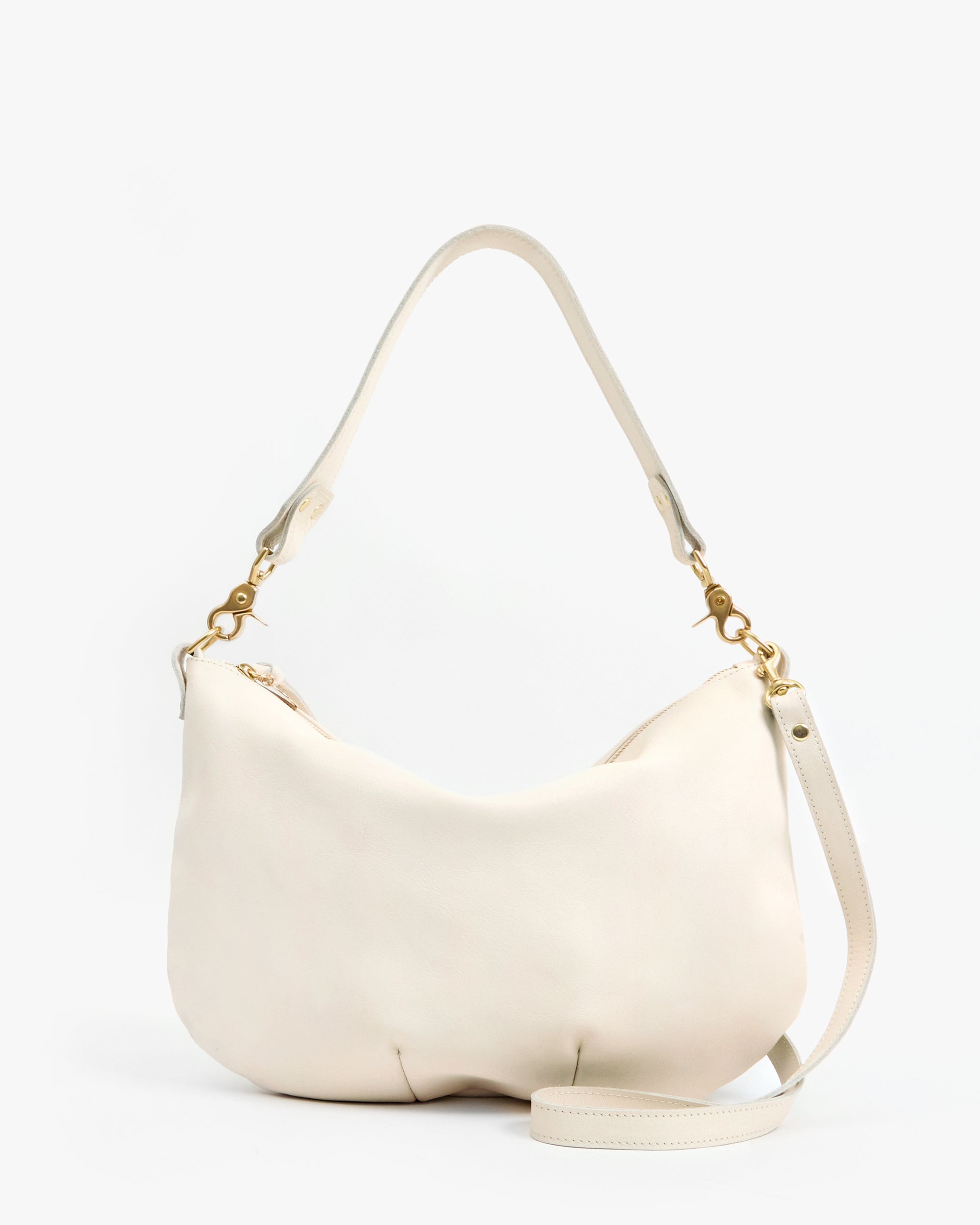 Moyen Messenger Bag in Smooth Cream Leather - Stylish Crossbody Purse for Women, Perfect for Work, Travel, and Everyday Use