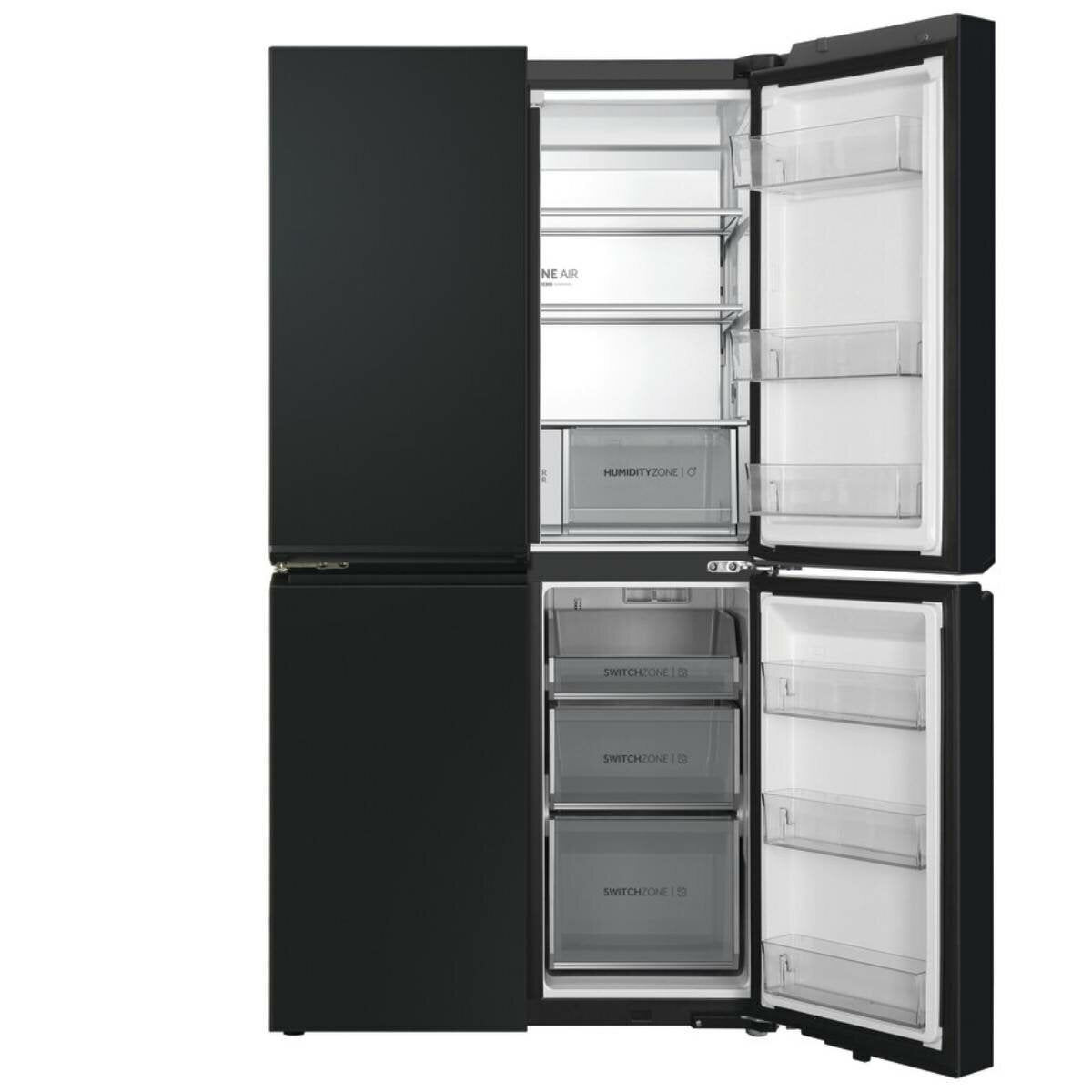 Haier 623L Quad Door Refrigerator with Ice and Water Dispenser - Black Stainless Steel HRF680YPC - Perfect for Large Families & Entertaining