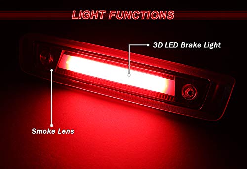 EPARTS Rear LED Strip 3rd Brake Light - Black Smoke Lens - Compatible with 2006-2010 Jeep Commander - High Visibility LED Tail & Cargo Lamp - Perfect for Night Driving & Off-Road Adventures