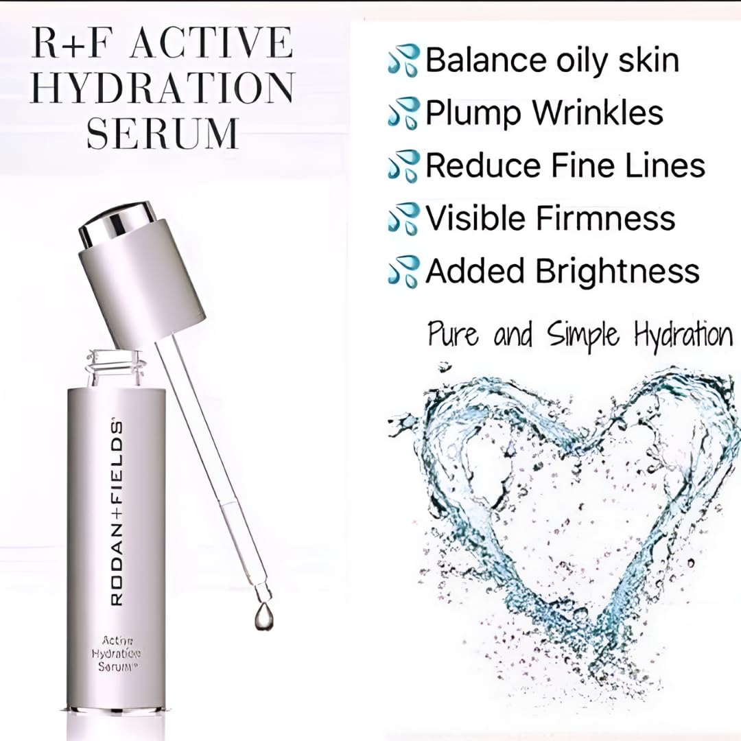 Rodan + Fields Active Hydration Serum 1.0 Fl Oz - Intense Moisture Boosting Facial Serum for Dry Skin, Hydrating & Plumping Formula - Perfect for Daily Skincare Routine & Nighttime Hydration Treatment