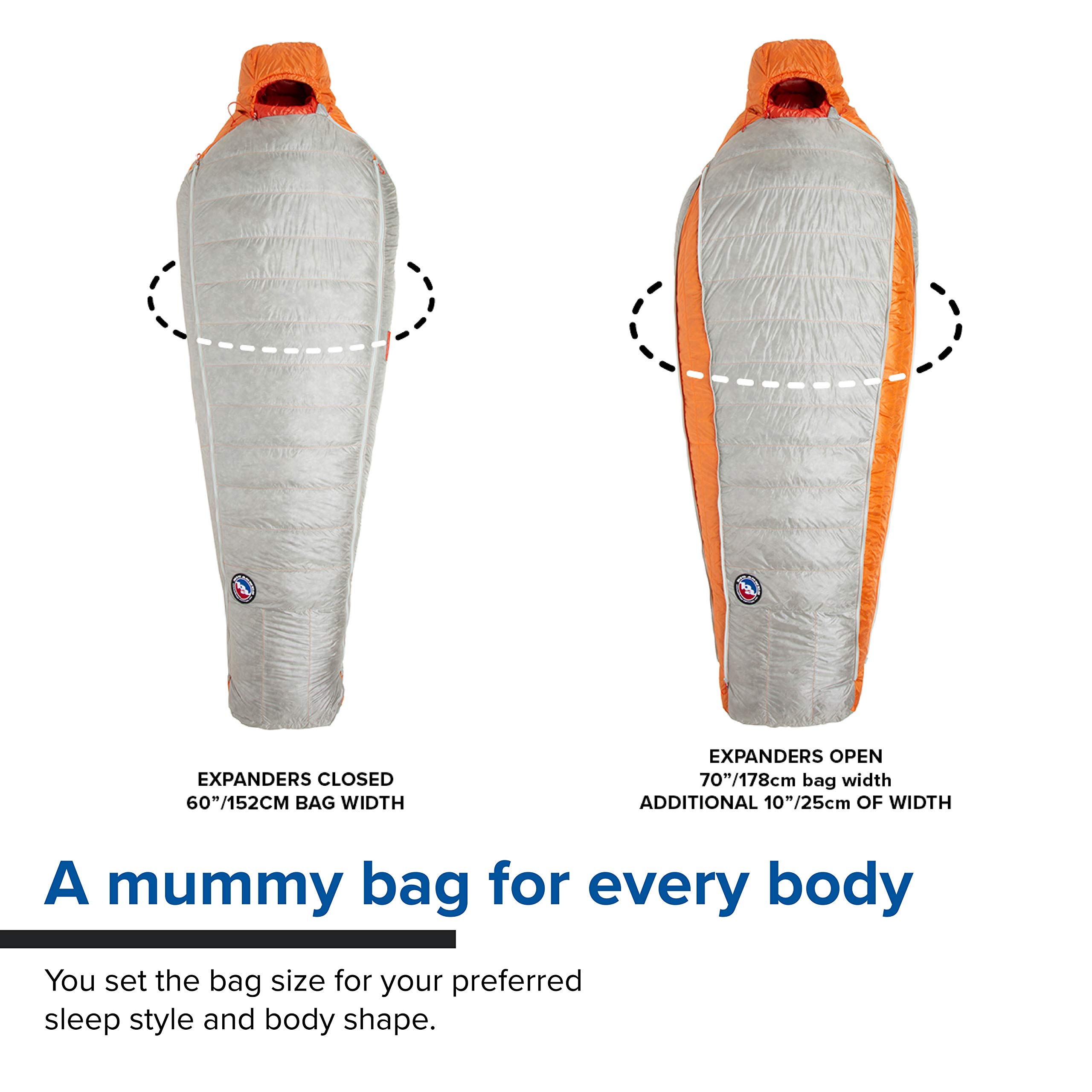 Big Agnes Torchlight UL Expandable Down Mummy Sleeping Bag - Ultralight & Warm for Backpacking, Camping & Hiking - Perfect for Cold Weather Adventures