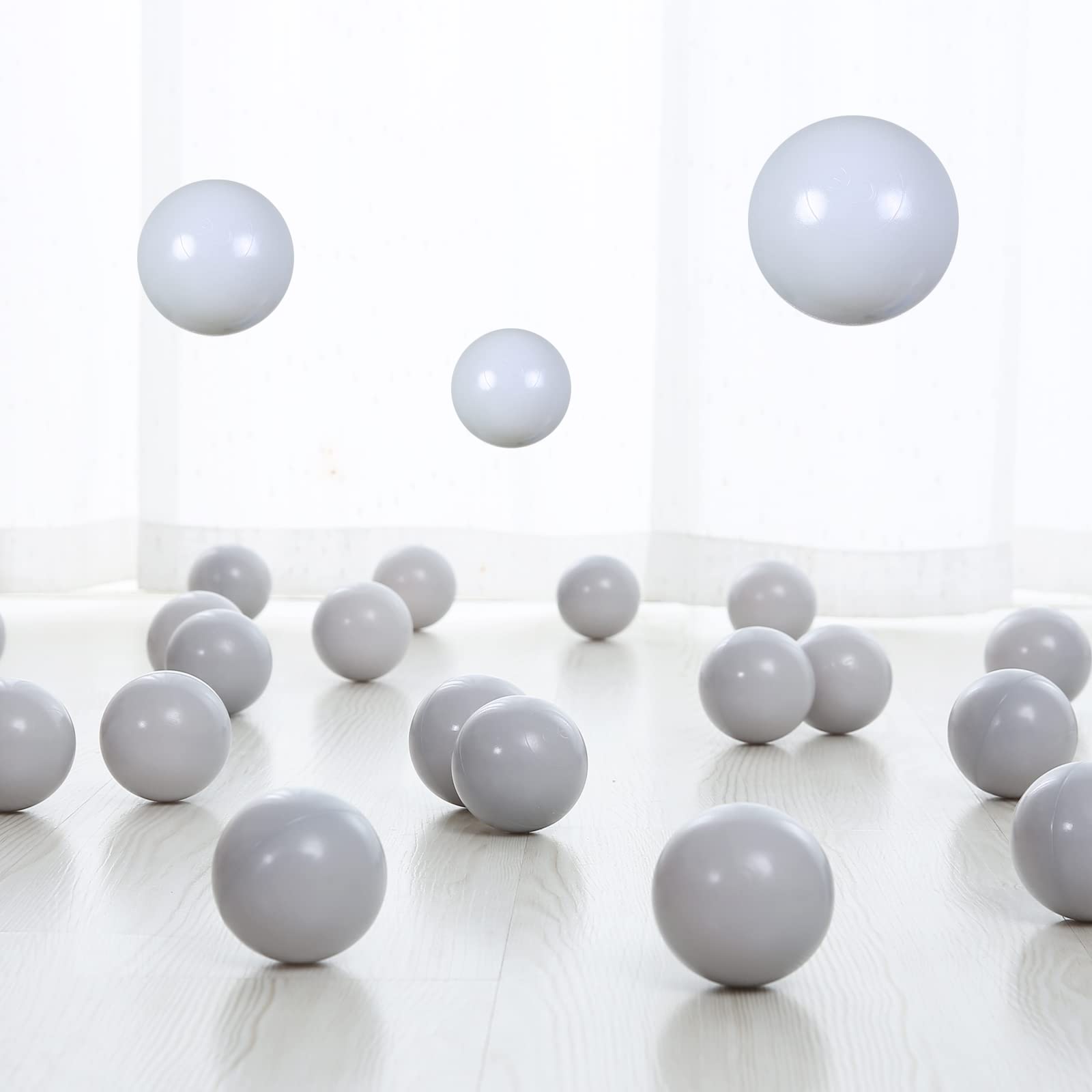 PlayMaty 2.36 Inch Non-Toxic Plastic Ball Pit Balls - 70 Pack Phthalate & BPA Free Ocean Transparent Balls for Kids, Toddlers & Babies | Perfect for Playhouses, Tents, Playpens, Pool Parties & Sensory Play