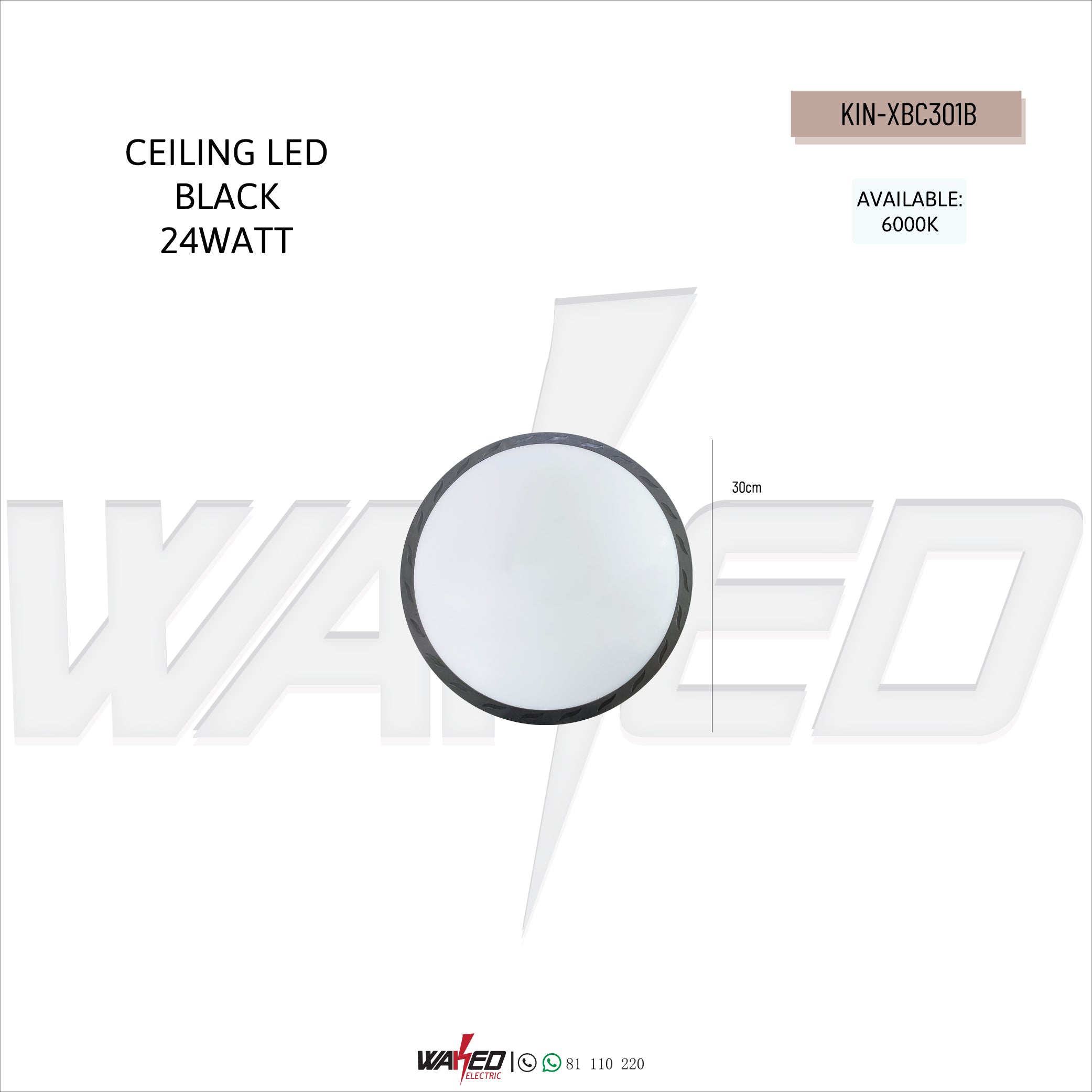 Round Black LED Ceiling Light - Modern Energy-Efficient Lighting for Home, Office, and Commercial Spaces