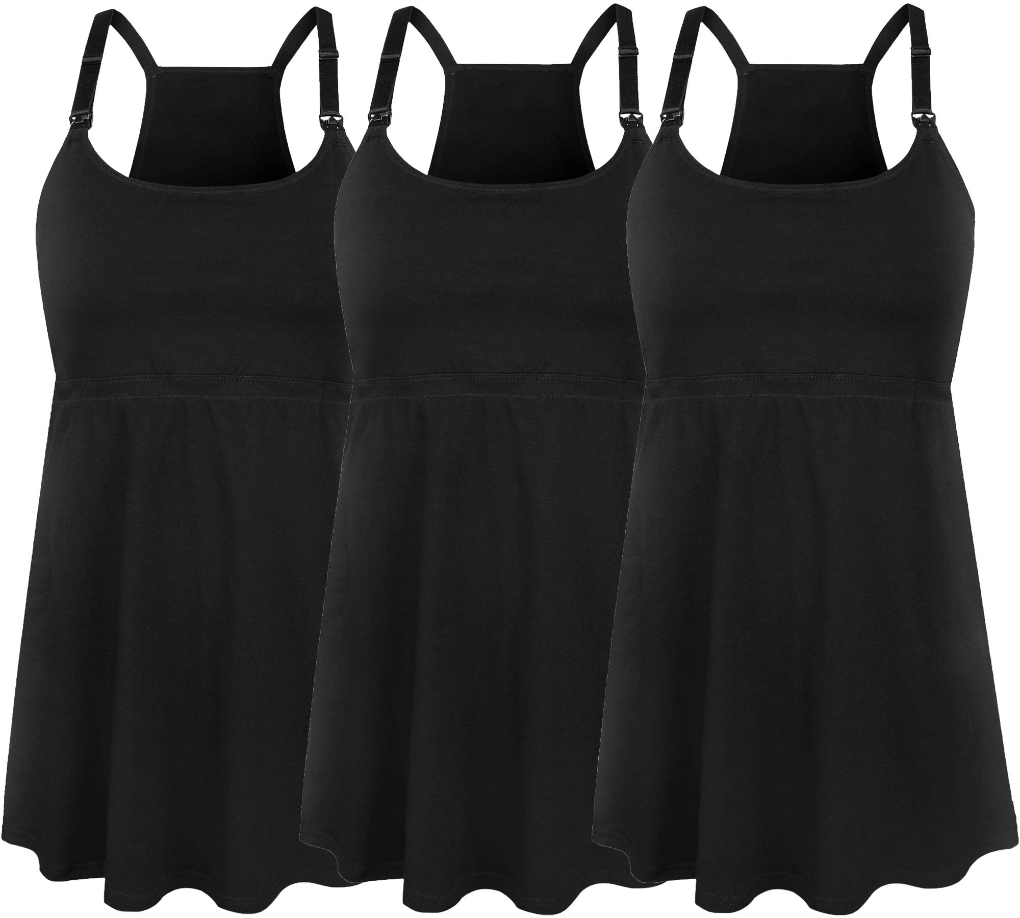 SUIEK Women's Cotton Nursing Tank Top with Built-in Shelf Bra - Comfortable Maternity Cami for Breastfeeding - Perfect for Pregnancy, Postpartum & Everyday Wear
