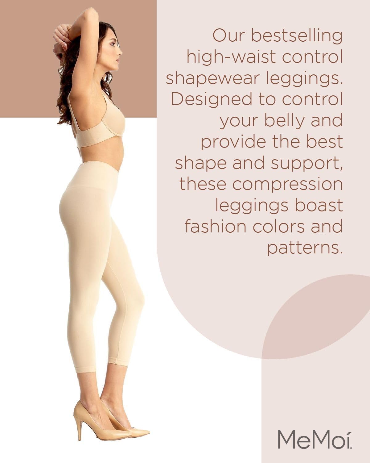 SlimMe High Waisted Tummy Control Shapewear Leggings for Women - Comfortable & Breathable Compression Pants for Workout, Yoga & Everyday Wear