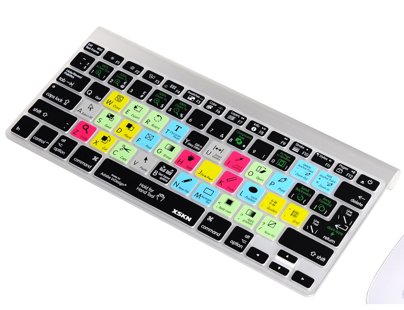 XSKN Silicone Keyboard Cover for Adobe InDesign Shortcuts - Compatible with MacBook Pro 13