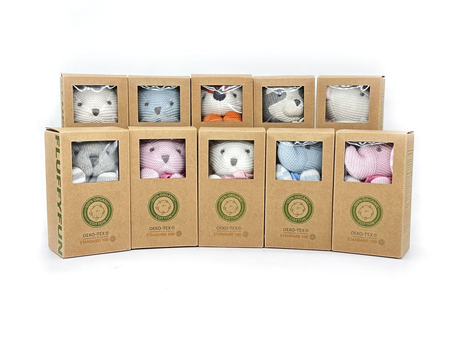 Organic White Teddy Bear Stuffed Animal - 6.5
