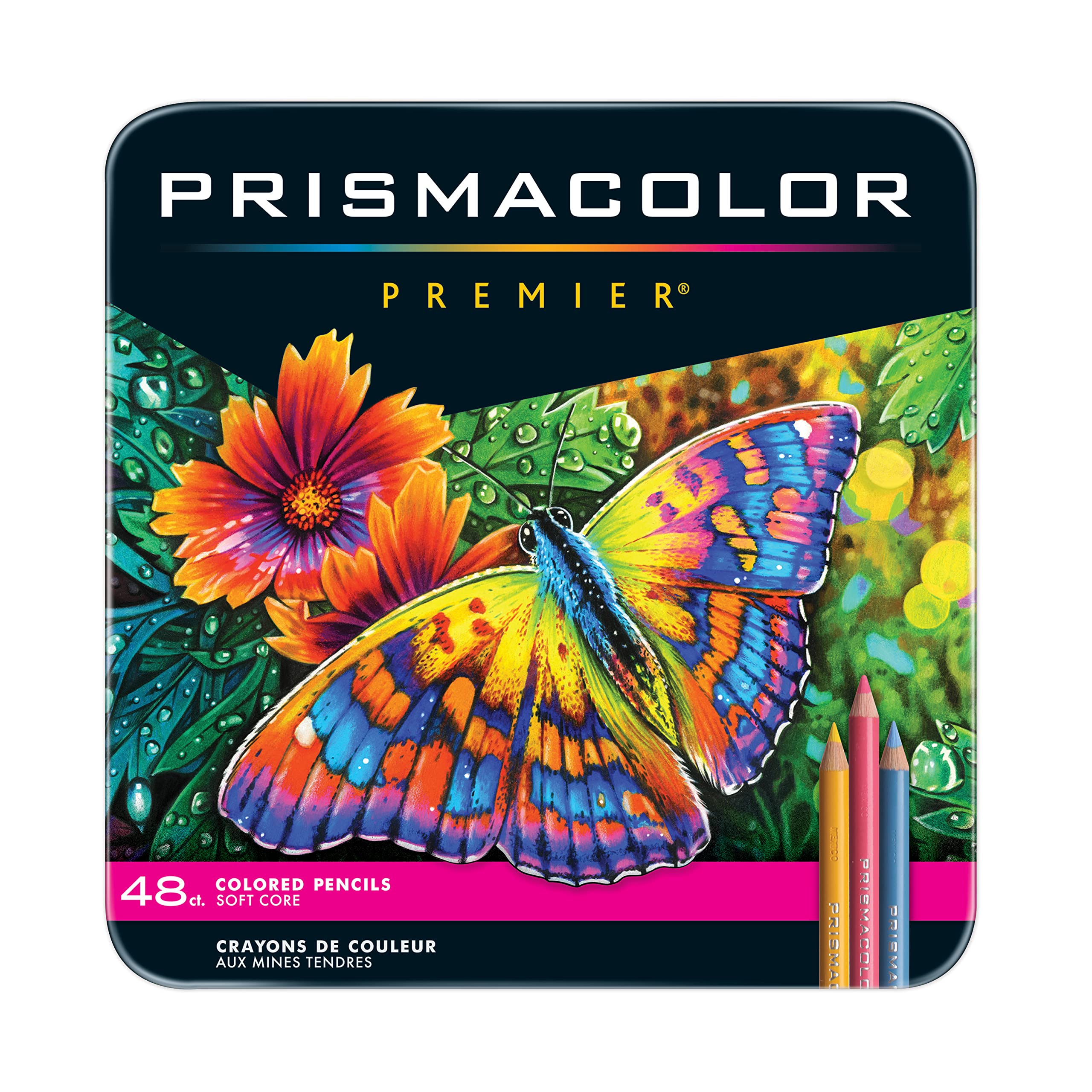 Prismacolor Premier Soft Core Colored Pencils - Set of 48 Vibrant Artist Pencils for Adult Coloring Books, Sketching & Professional Art Projects