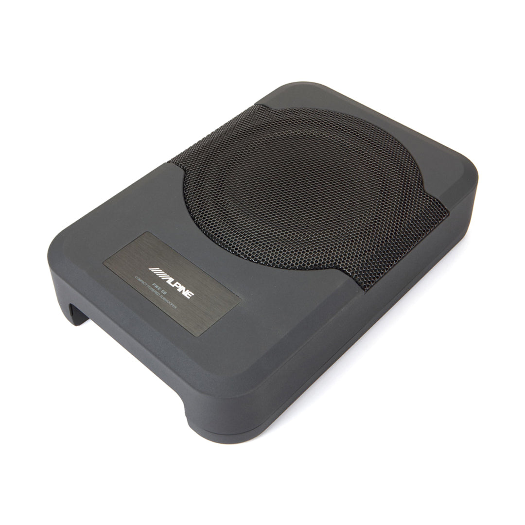 Alpine PWE S8 WRA 8-Inch Compact Powered Subwoofer System - Perfect Bass Upgrade for 2011+ Jeep Wrangler 4-Door Models | Ideal for Off-Road Adventures & Car Audio Enthusiasts