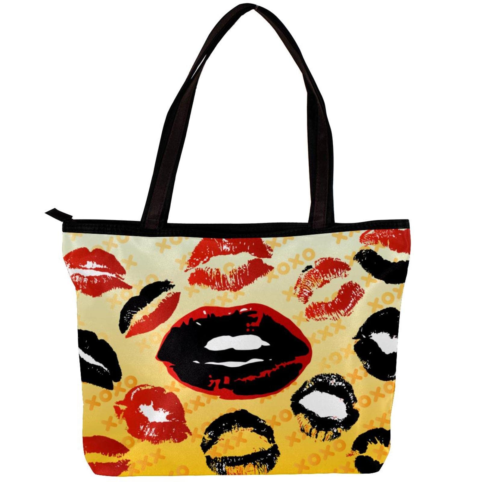 Stylish Women's Tiger Print Tote Shoulder Bag with Inner Pouch - Perfect for Work, Travel & Shopping (时尚女士老虎印花手提肩包带内袋 - 适合工作、旅行和购物)